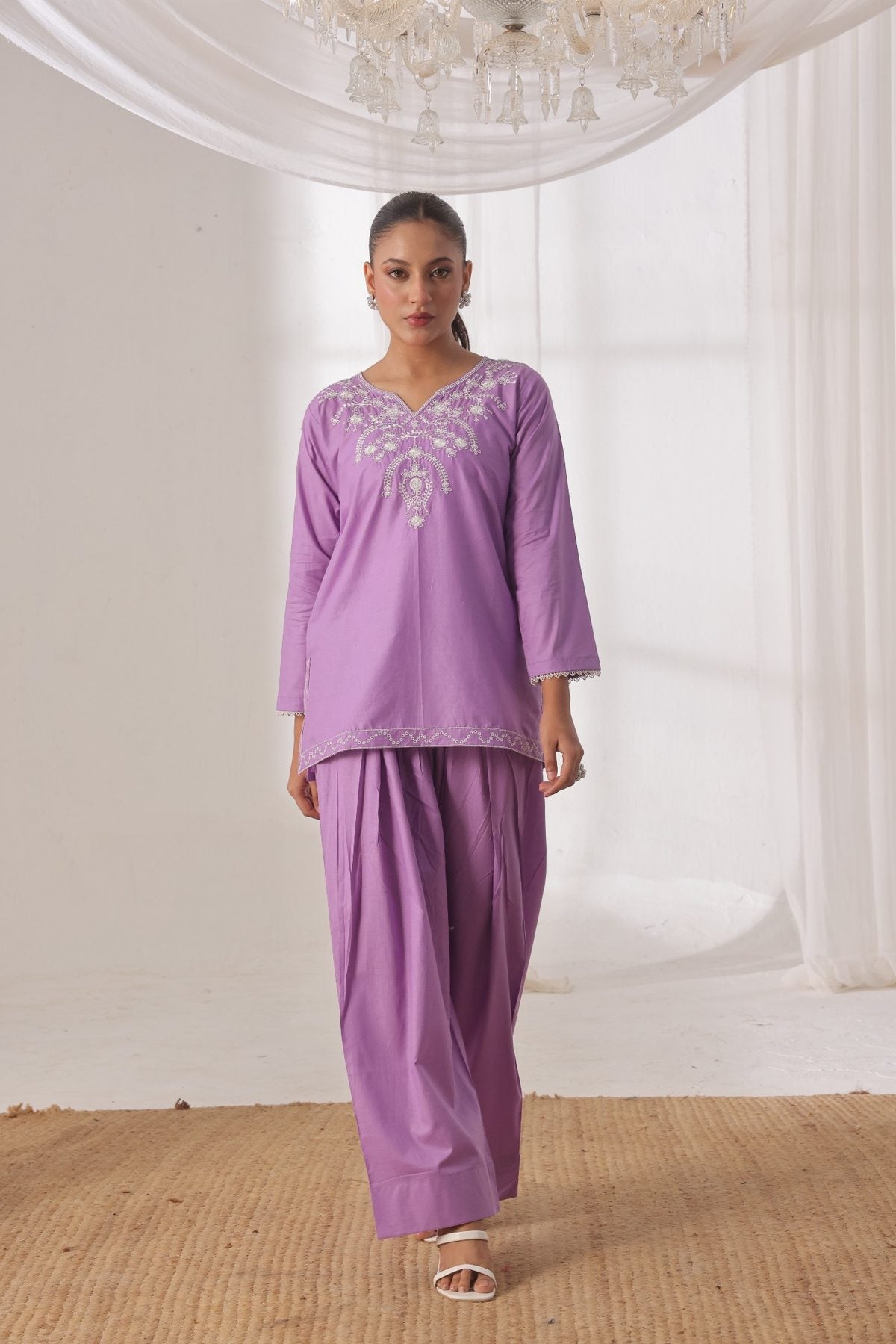 TWIN- 2PC COTTON COORD SET- Lilac