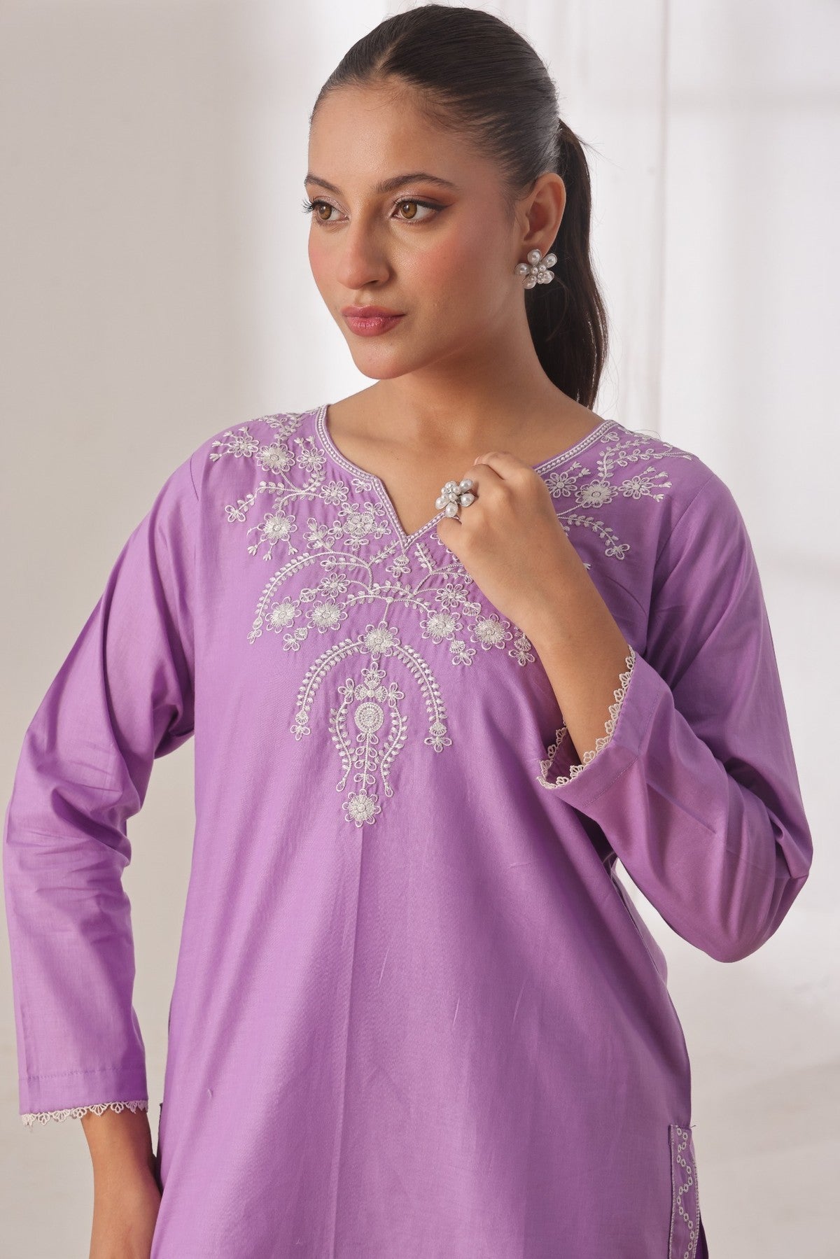 TWIN- 2PC COTTON COORD SET- Lilac