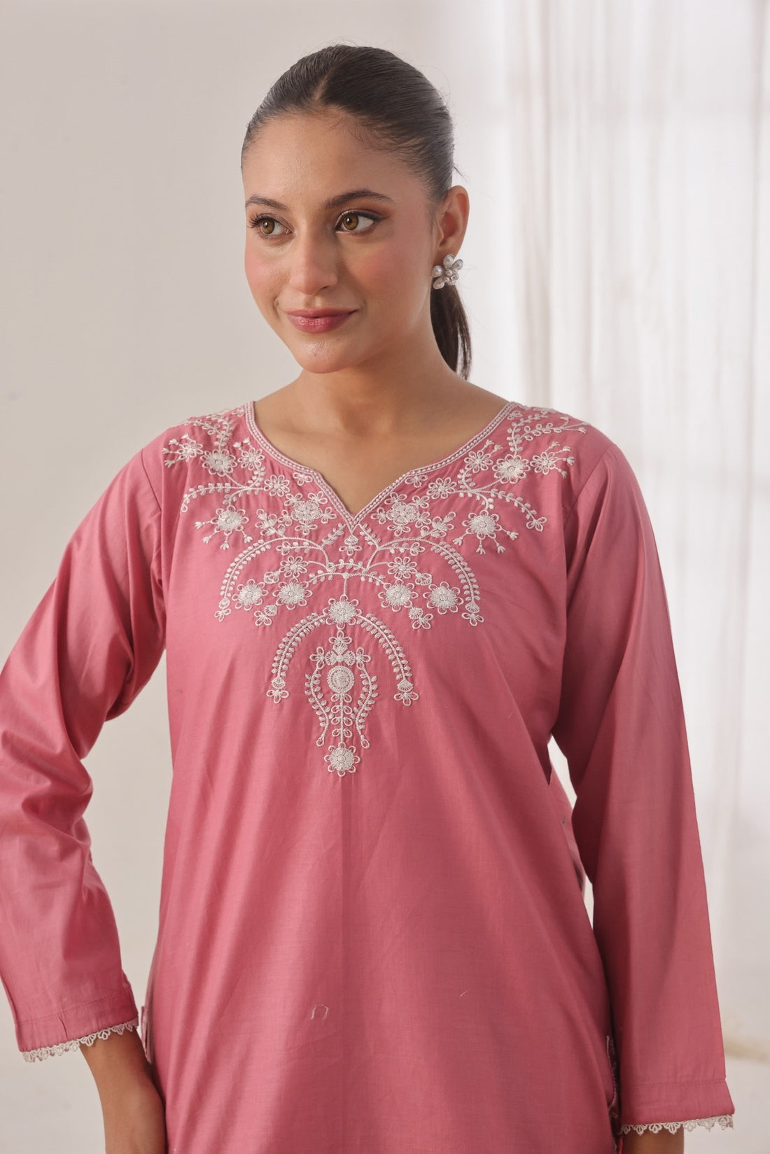 TWIN- 2PC COTTON COORD SET- TEA PINK