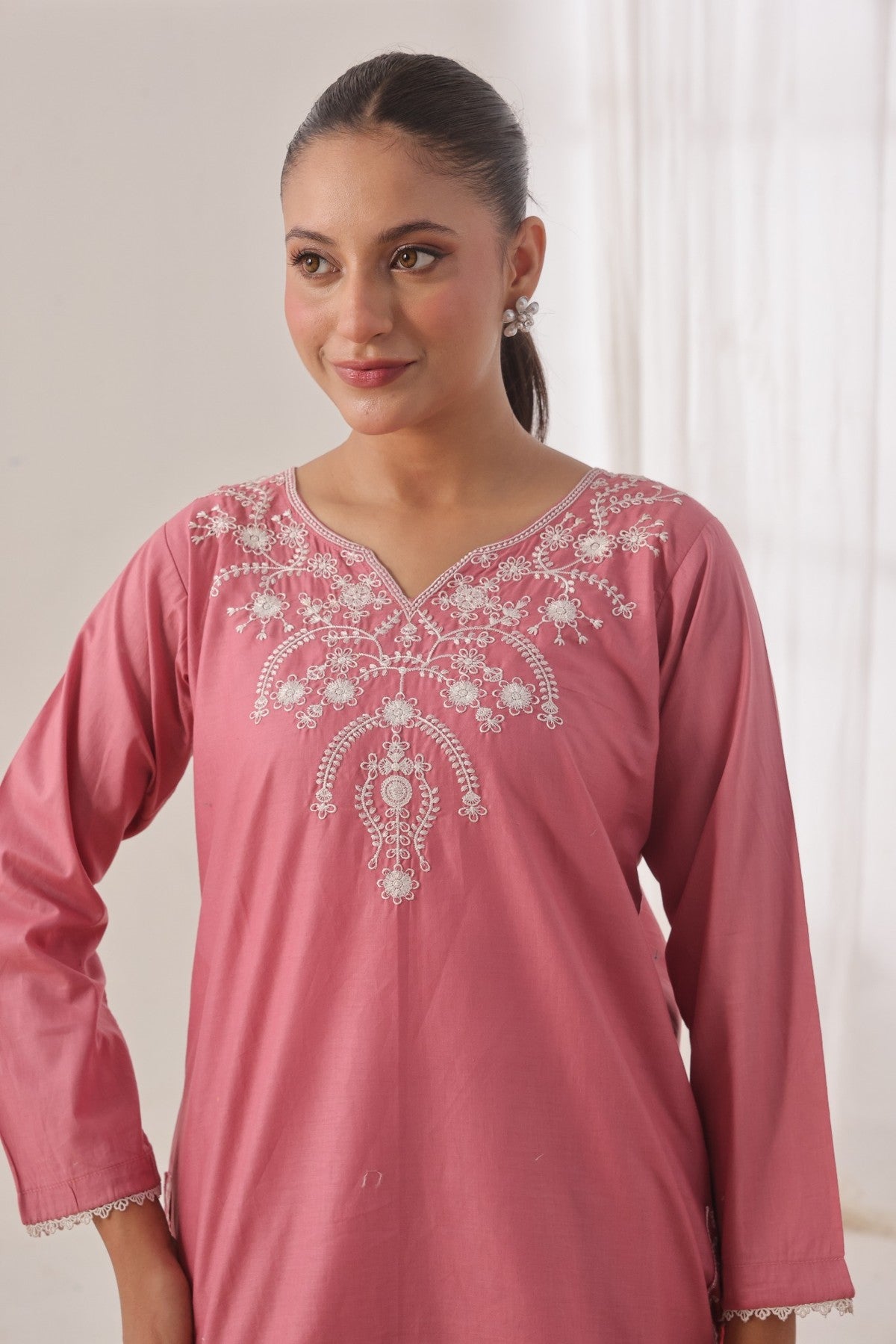 TWIN- 2PC COTTON COORD SET- TEA PINK