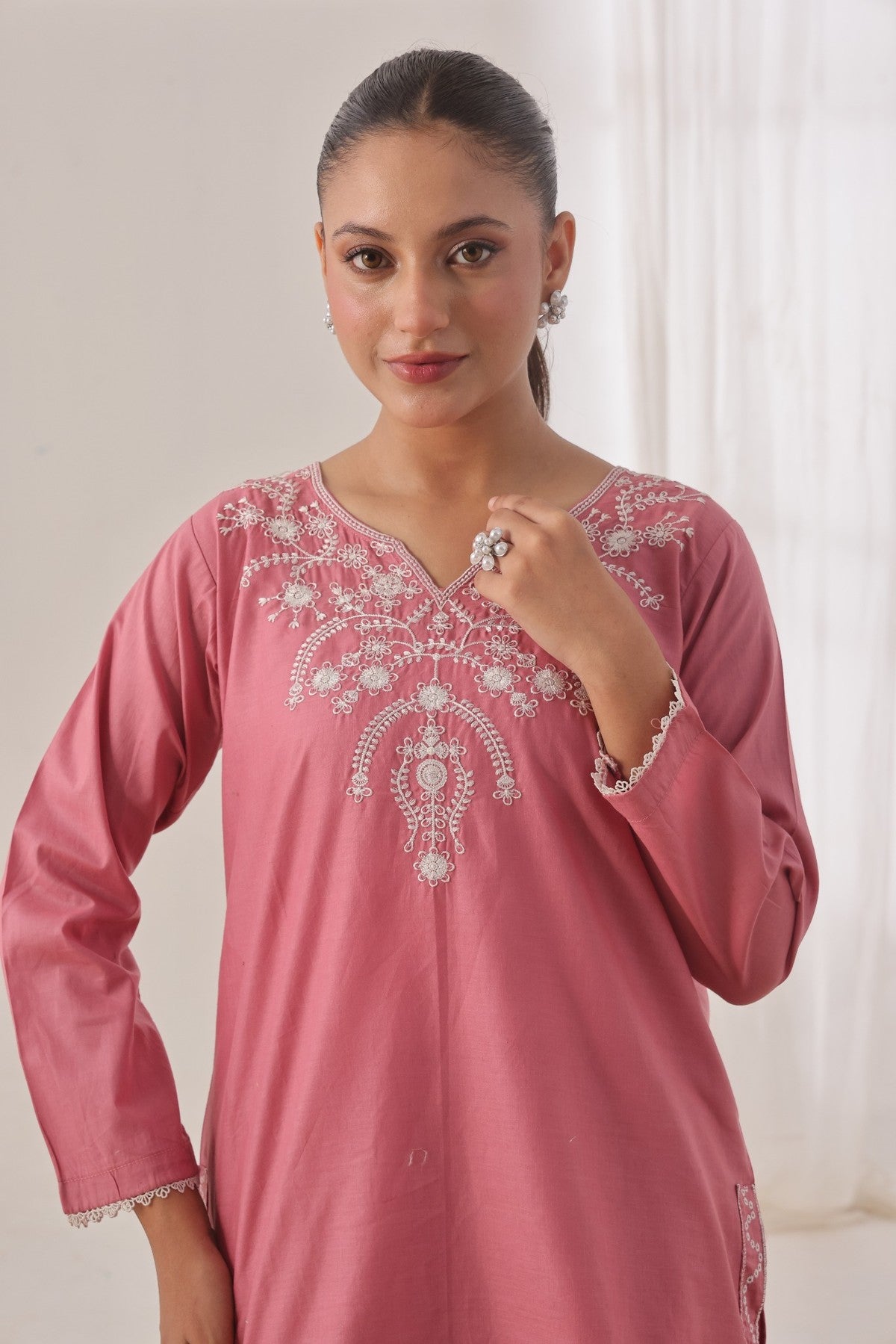 TWIN- 2PC COTTON COORD SET- TEA PINK