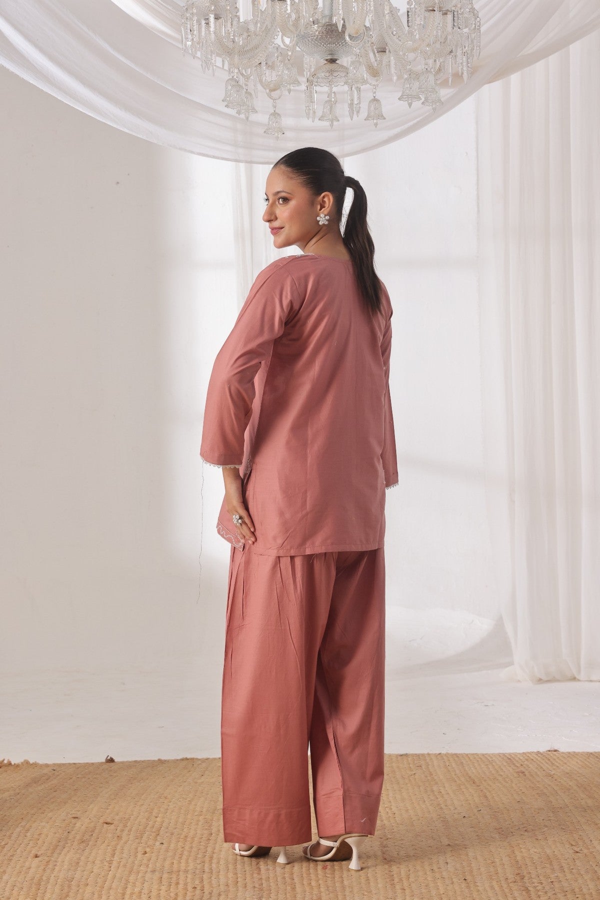 TWIN- 2PC COTTON COORD SET- ROSE