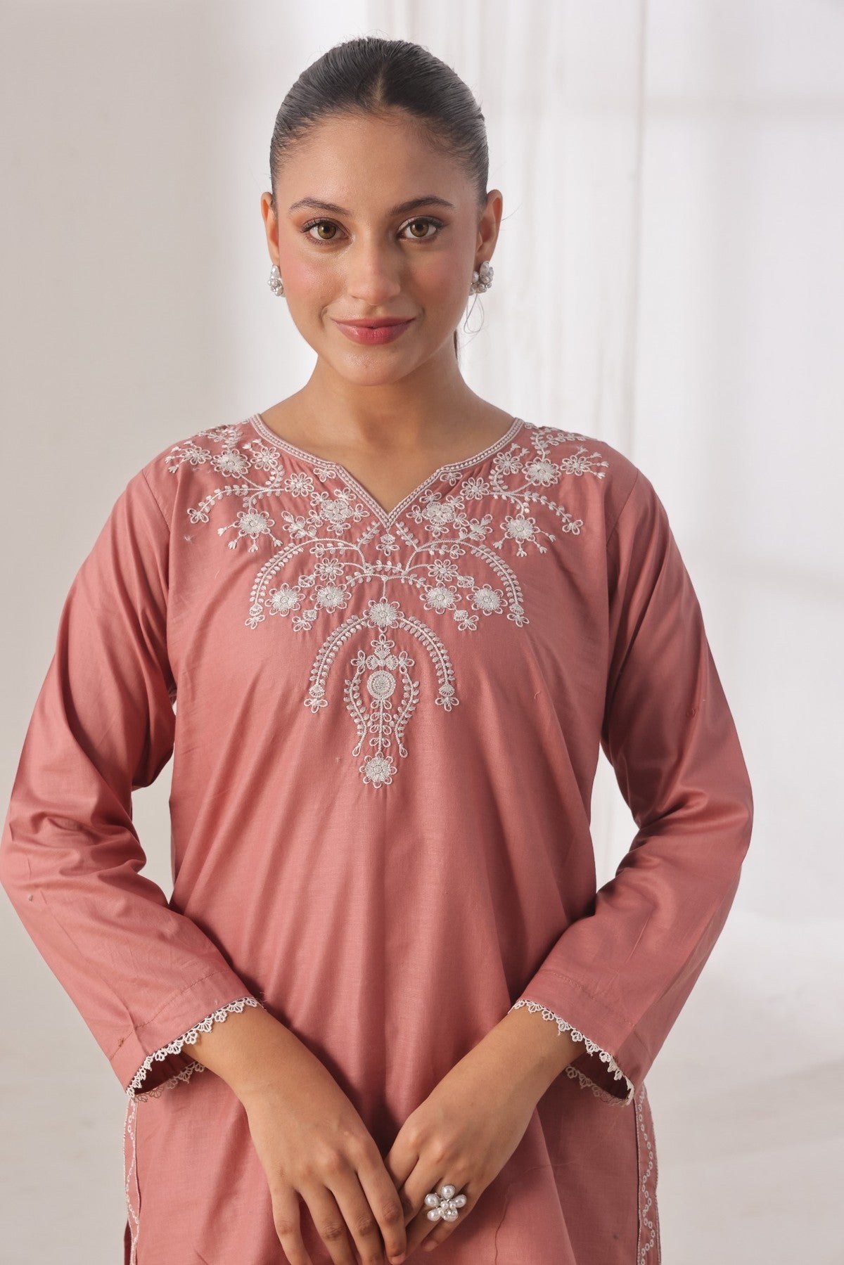 TWIN- 2PC COTTON COORD SET- ROSE