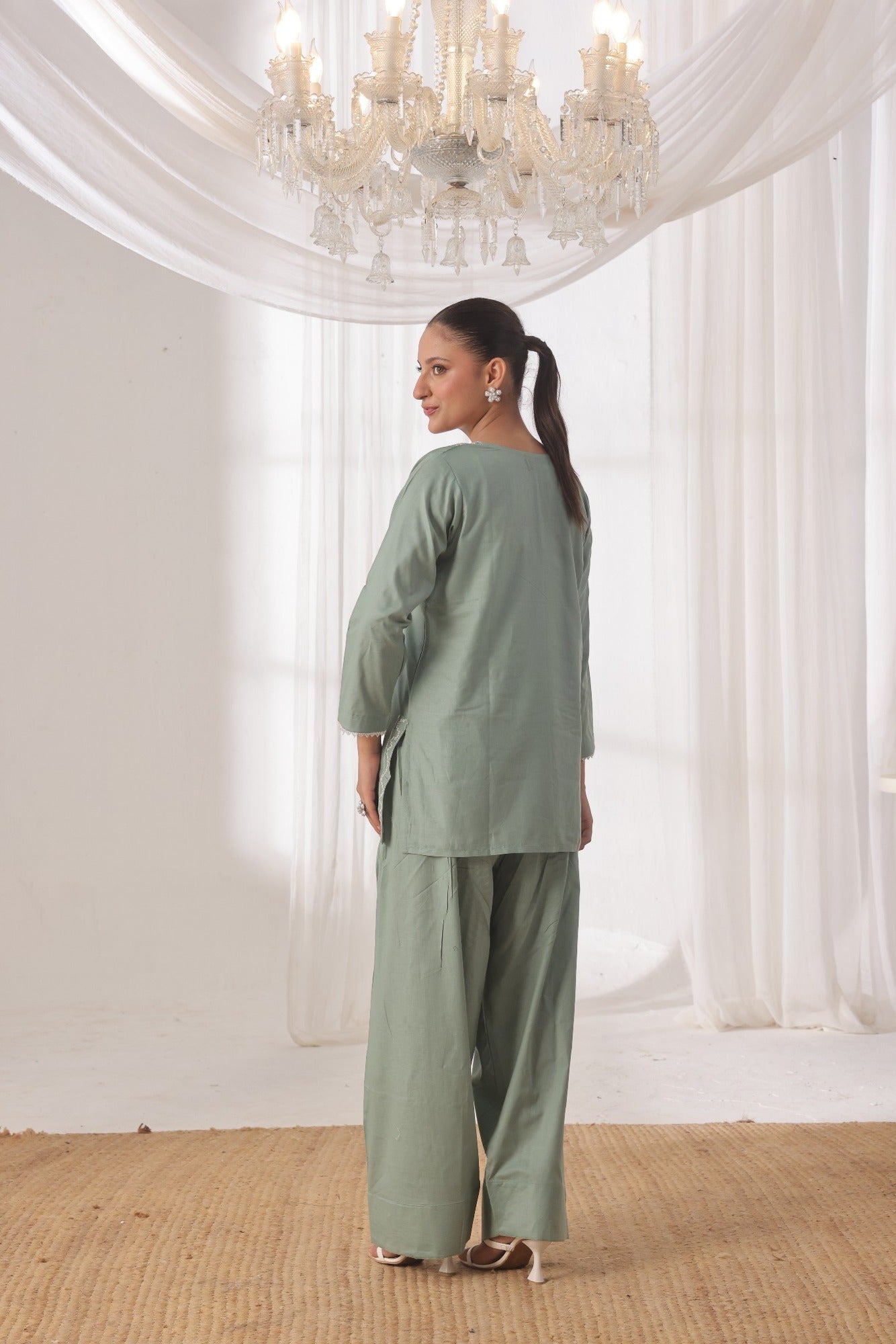 TWIN- 2PC COTTON COORD SET- MINT
