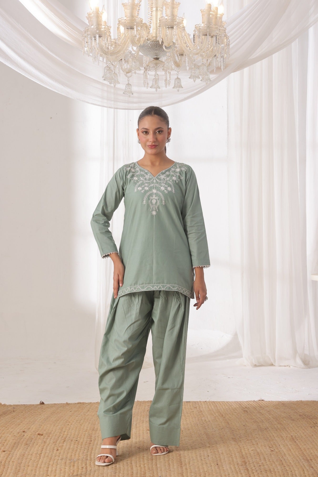 TWIN- 2PC COTTON COORD SET- MINT