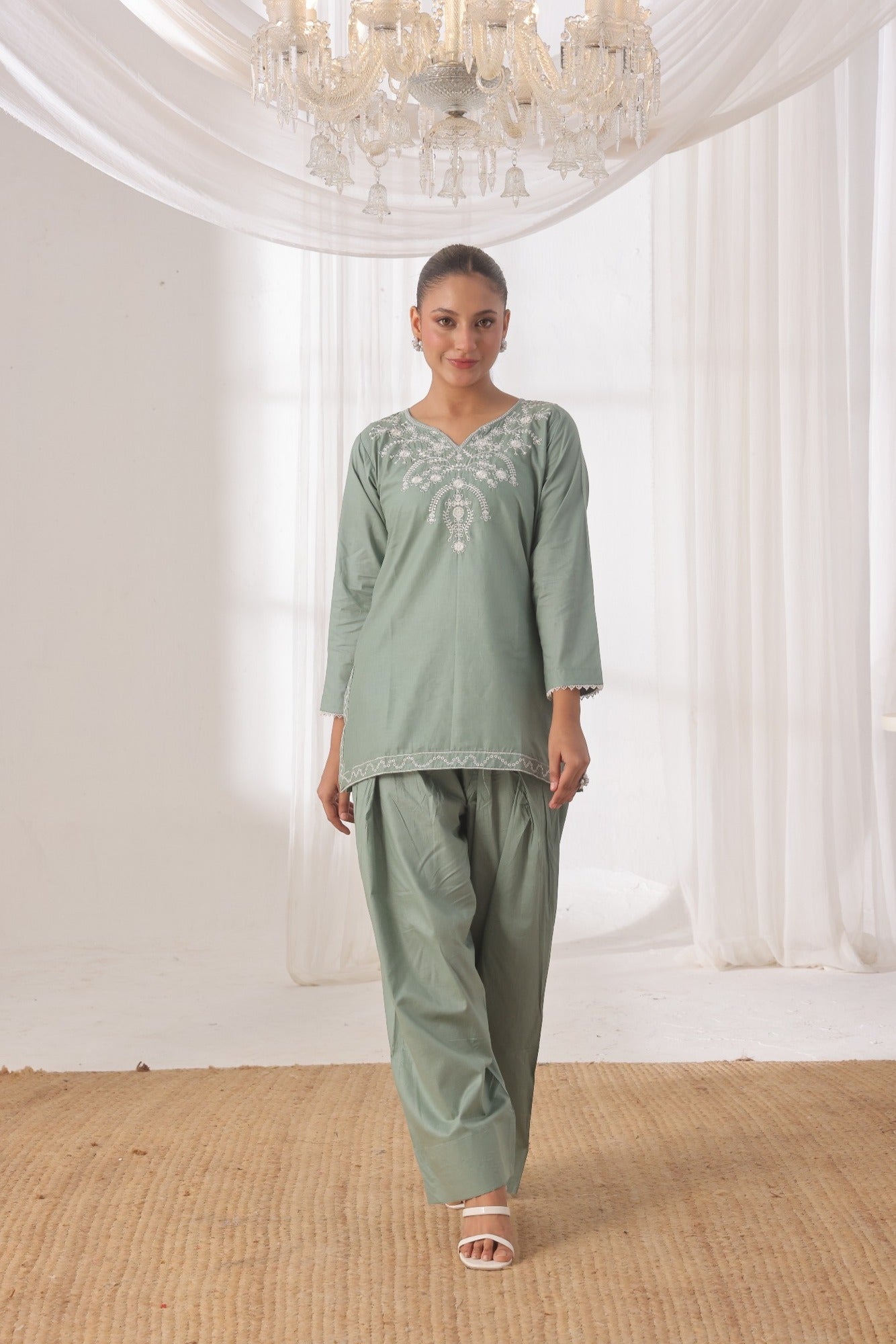 TWIN- 2PC COTTON COORD SET- MINT