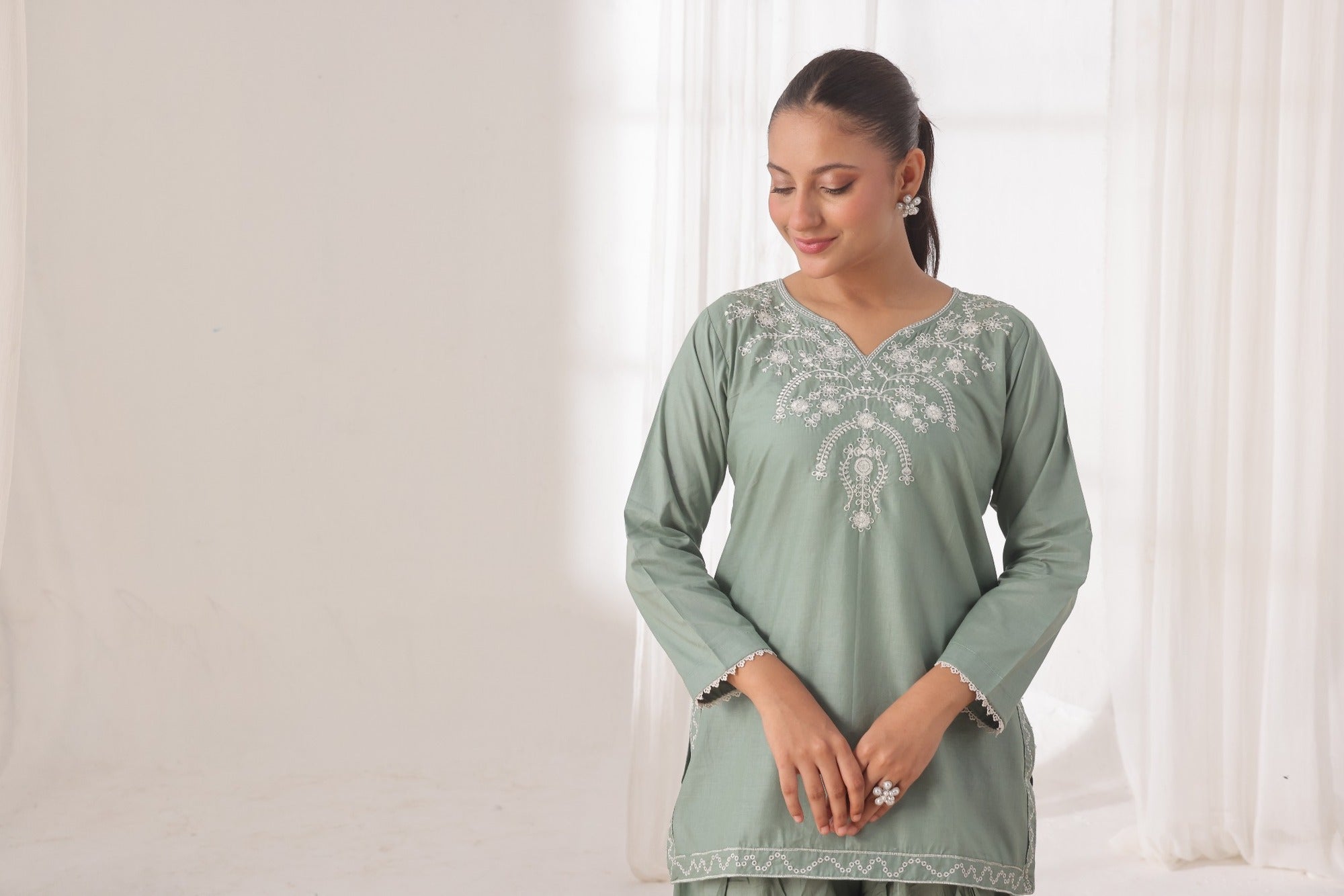 TWIN- 2PC COTTON COORD SET- MINT