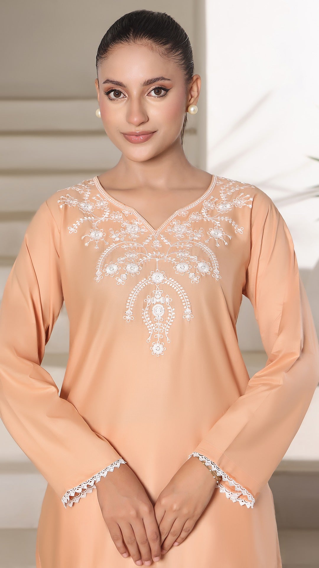 TWIN- 2PC COTTON COORD SET- PEACH