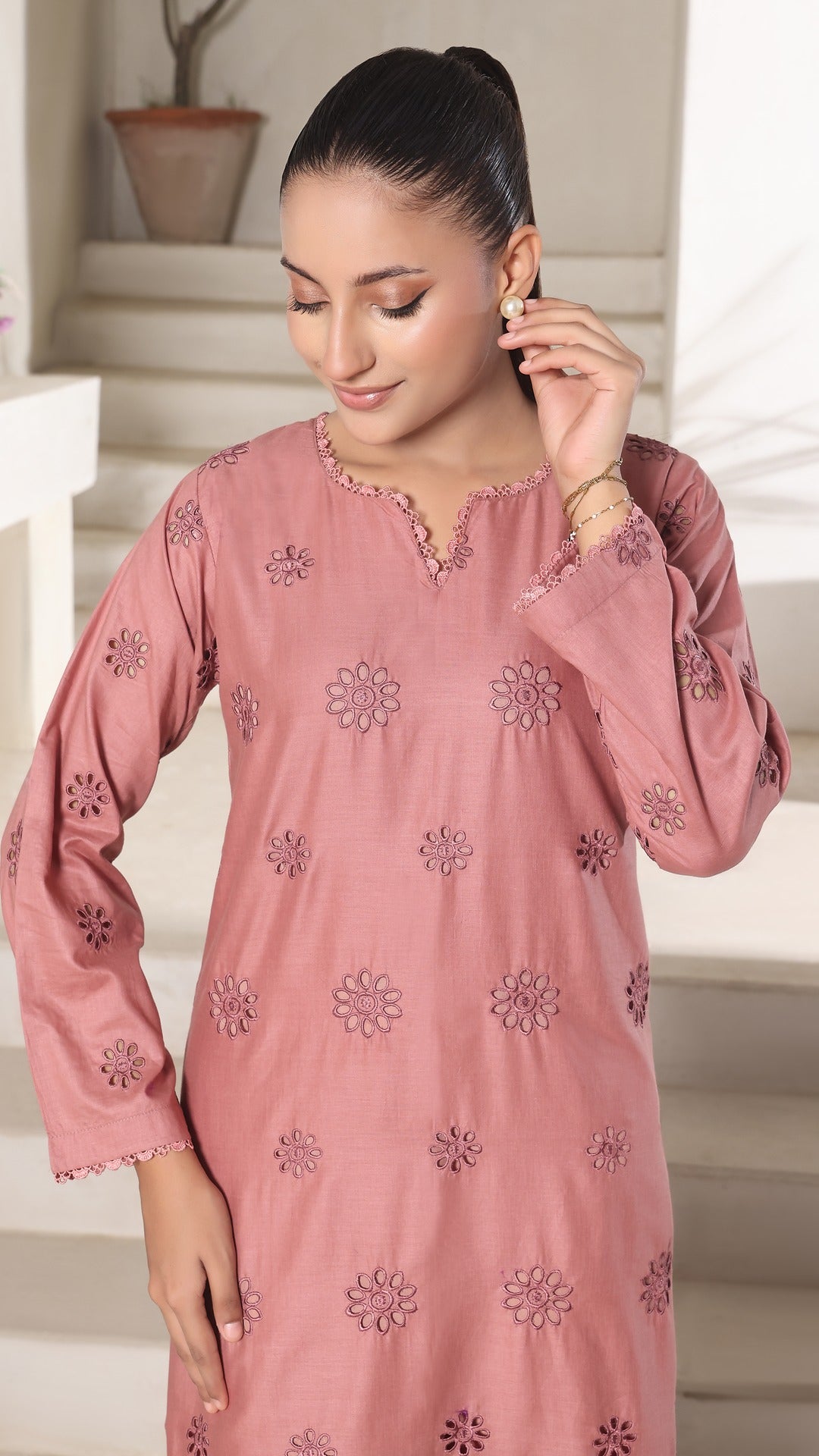 FLORA- 2PC COTTON COORD SET- TEA PINK