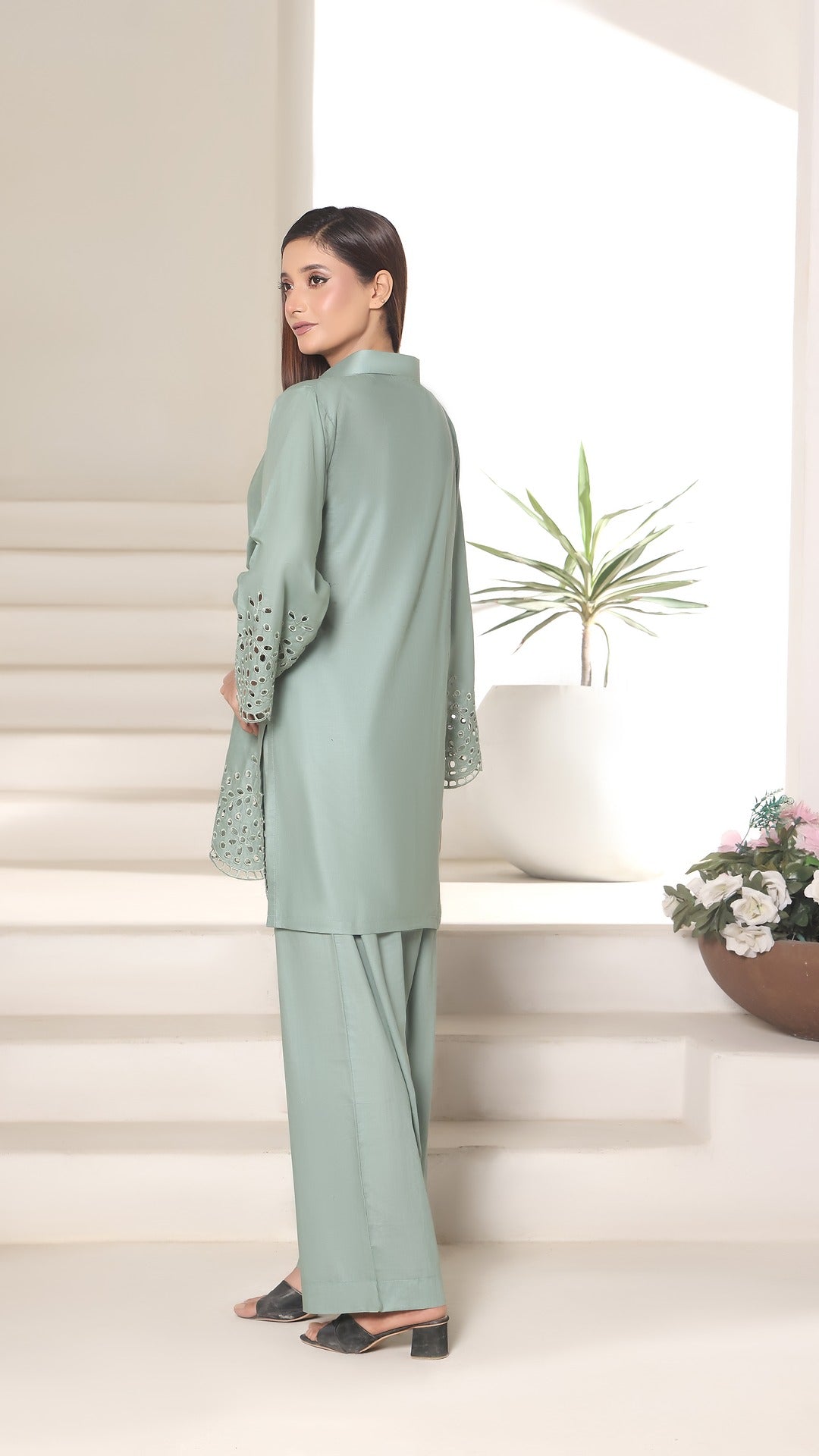 NURA - 2PC COTTON COORD SET- MINT