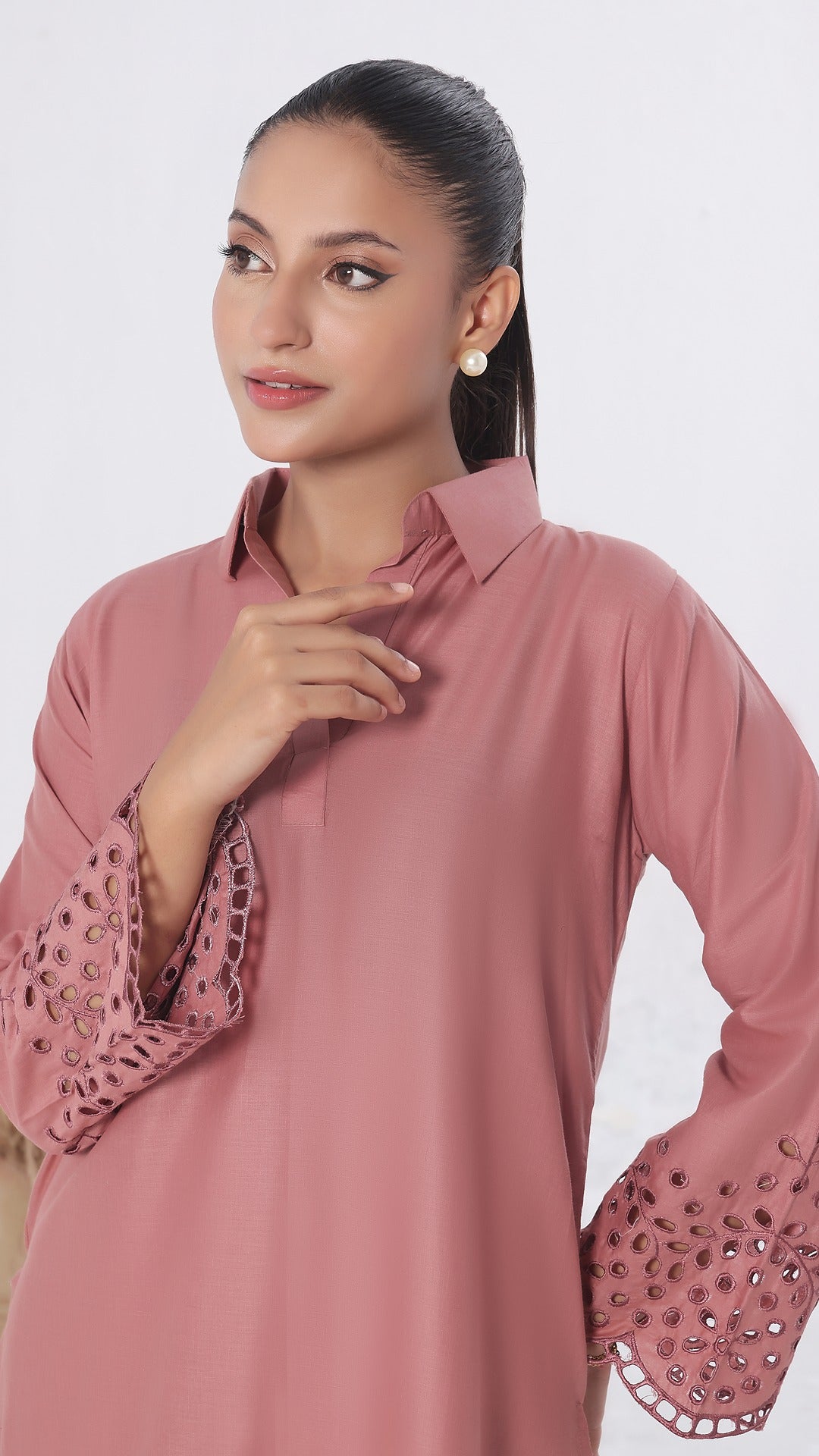 NURA- 2PC COTTON COORD SET- TEA PINK