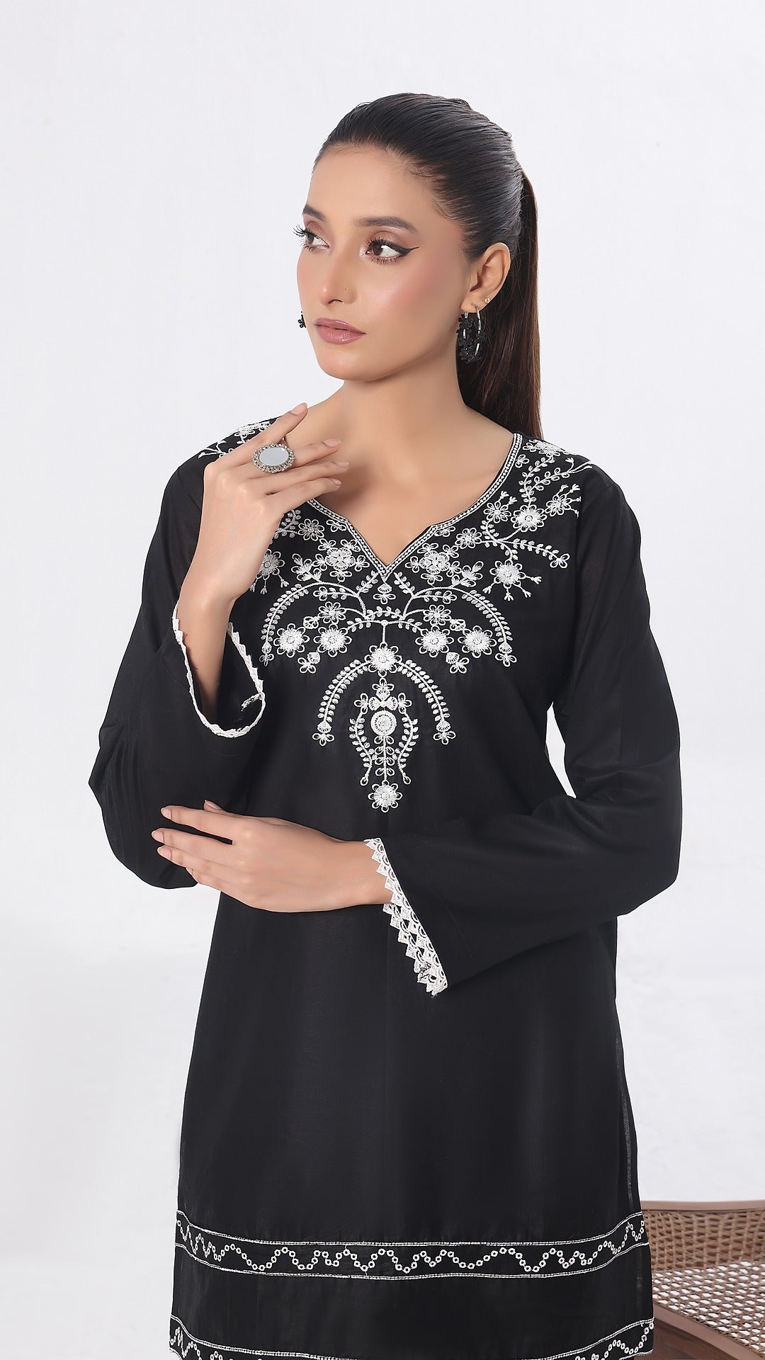 TWIN- 2PC COTTON COORD SET- BLACK