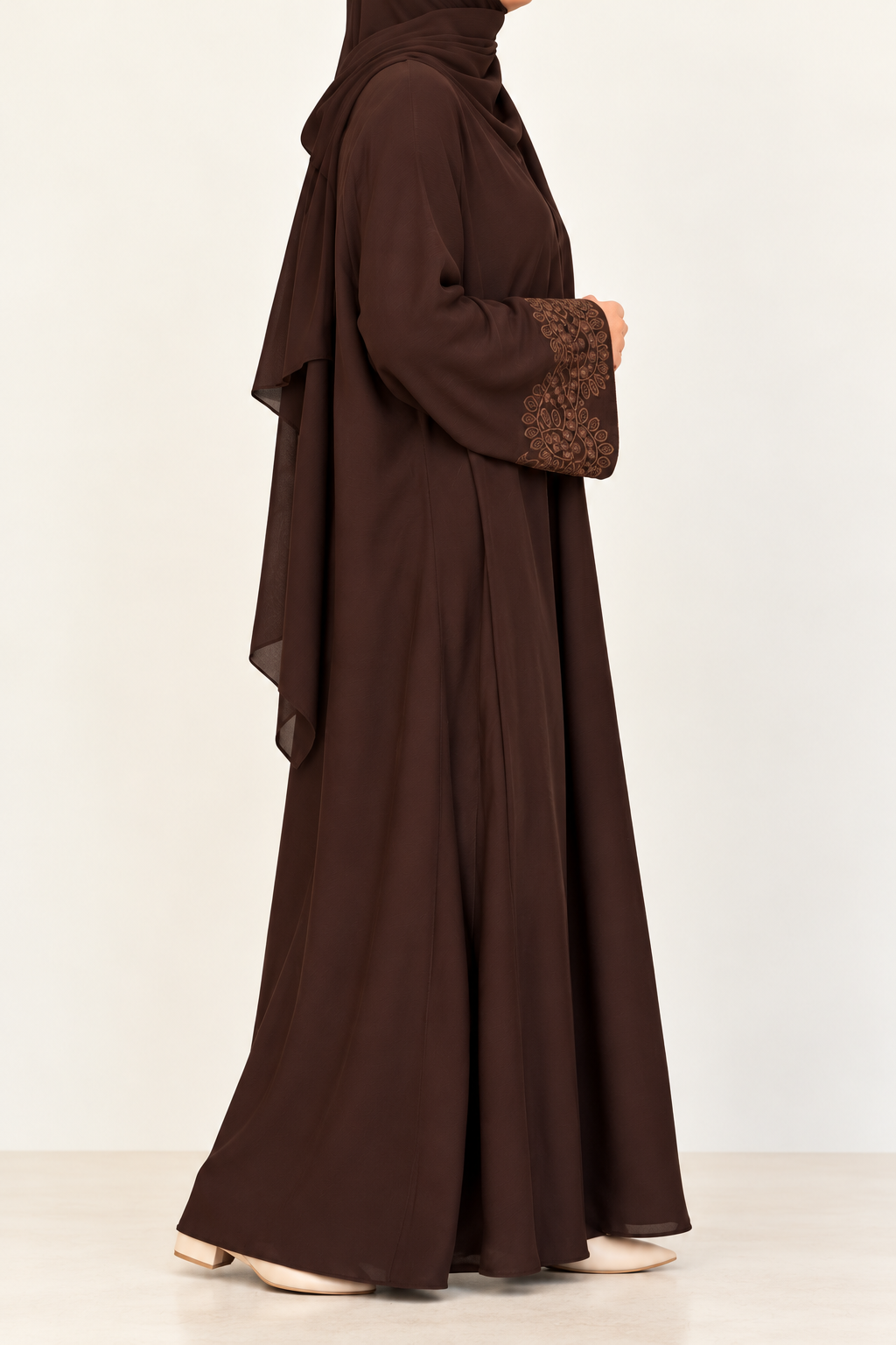 Cocoa Embroidered Abaya