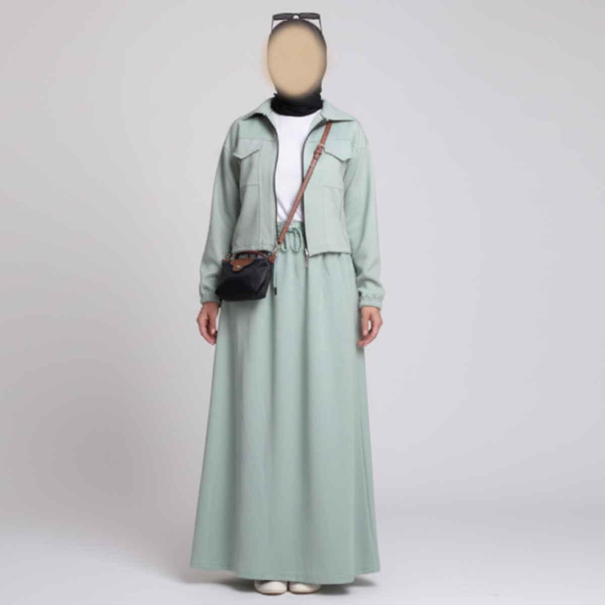 Serenity Fleece Jacket & Skirt Set - Sage
