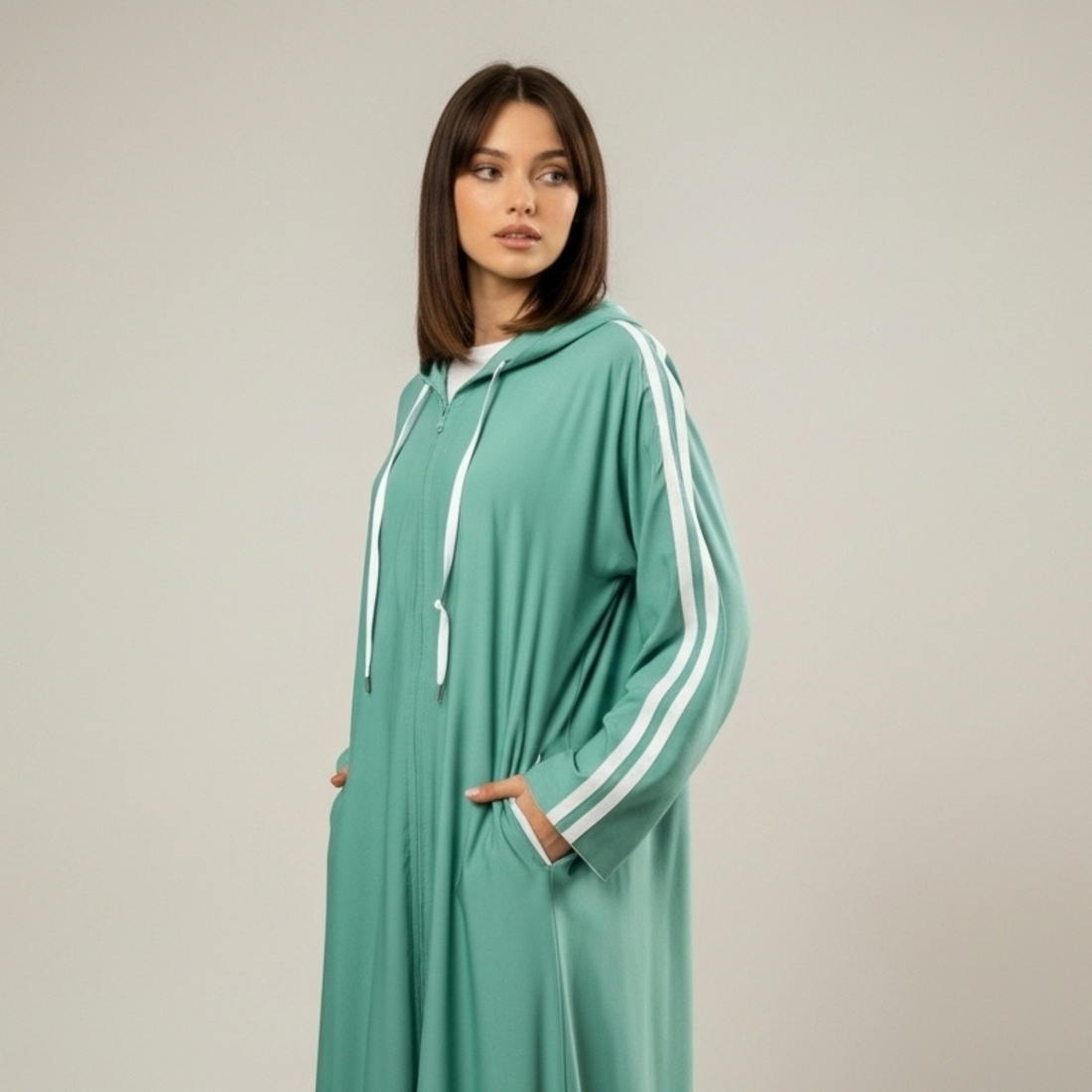Hoodie Abaya - SAGE