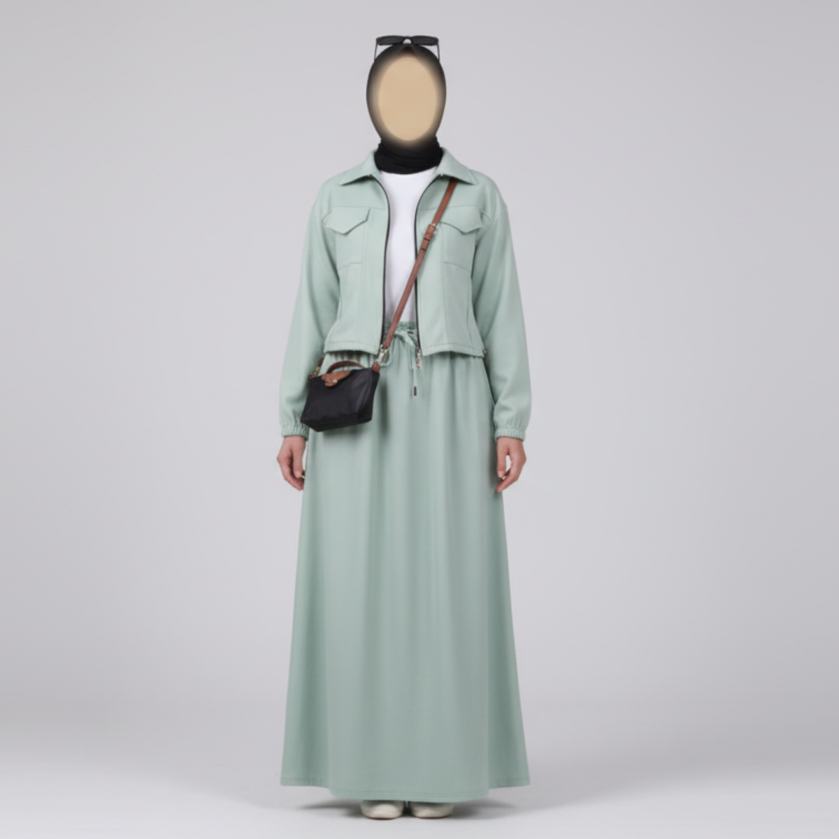 Serenity Fleece Jacket & Skirt Set - Sage
