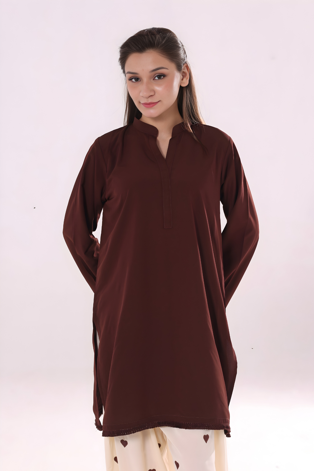 Heart co ord Set- Brown
