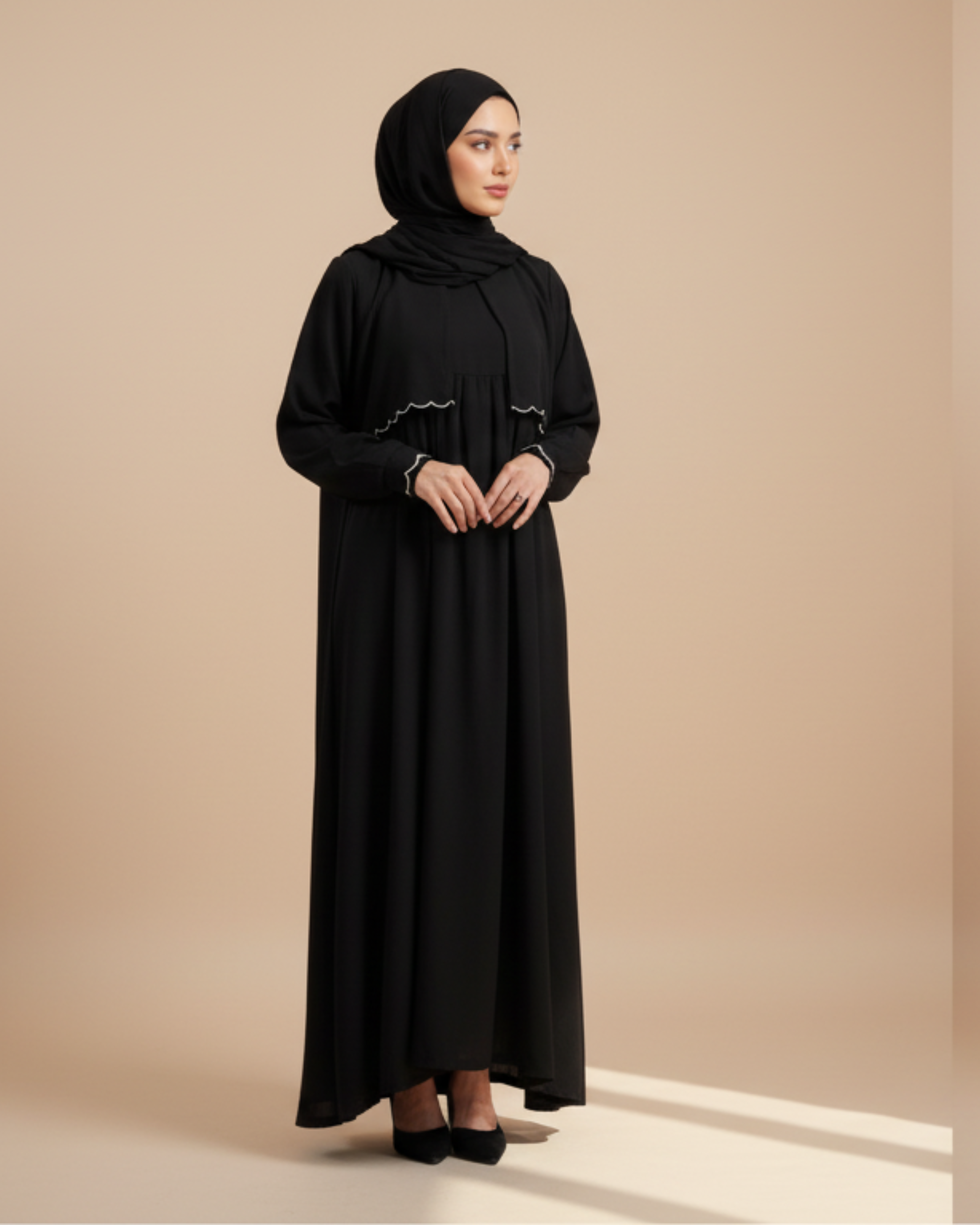 AYLIN - Cutwork Elegance Dress - Black