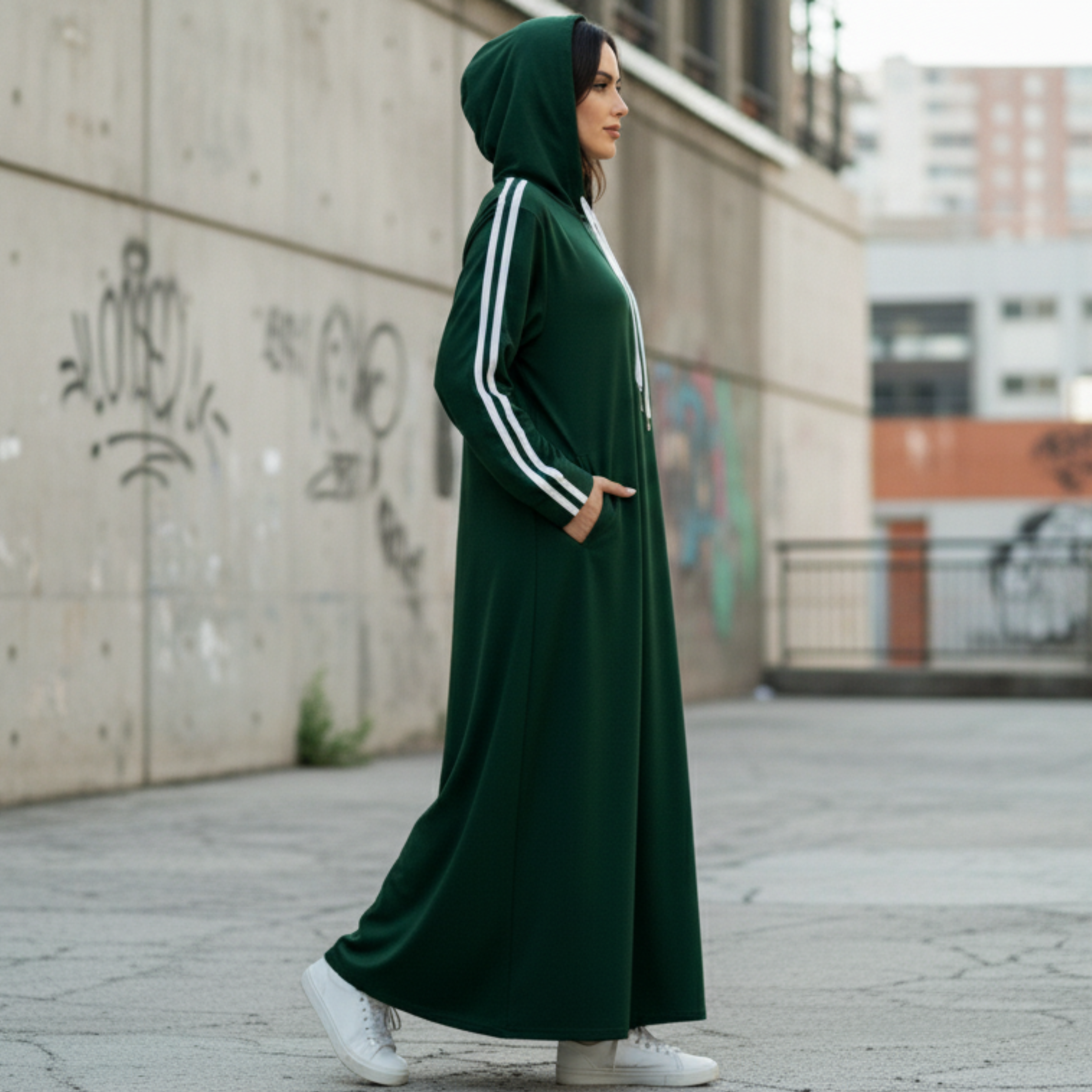Hoodie Abaya - DEEP GREEN