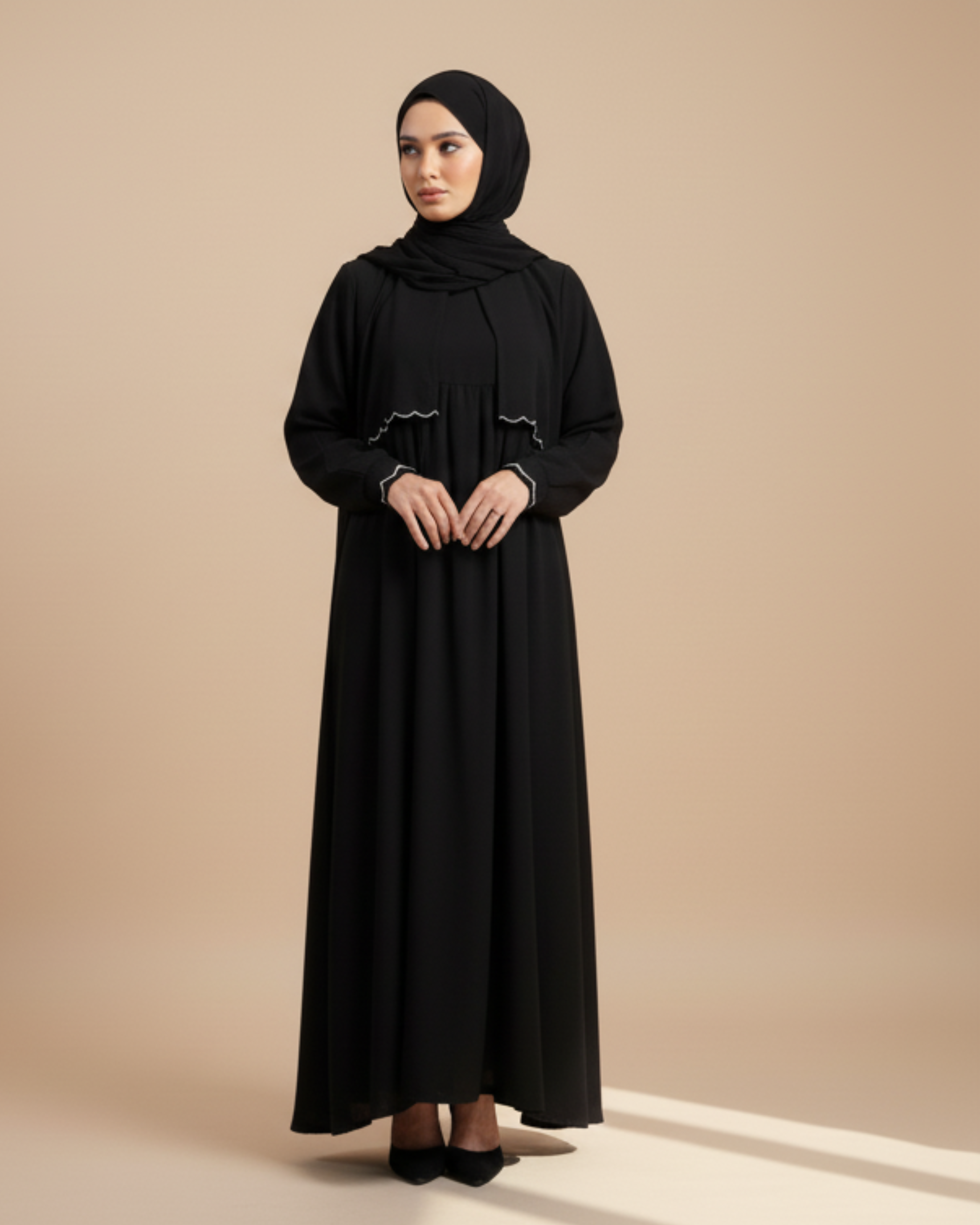 AYLIN - Cutwork Elegance Dress - Black