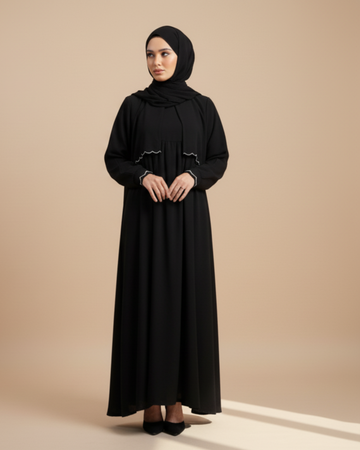 AYLIN - Cutwork Elegance Dress - Black