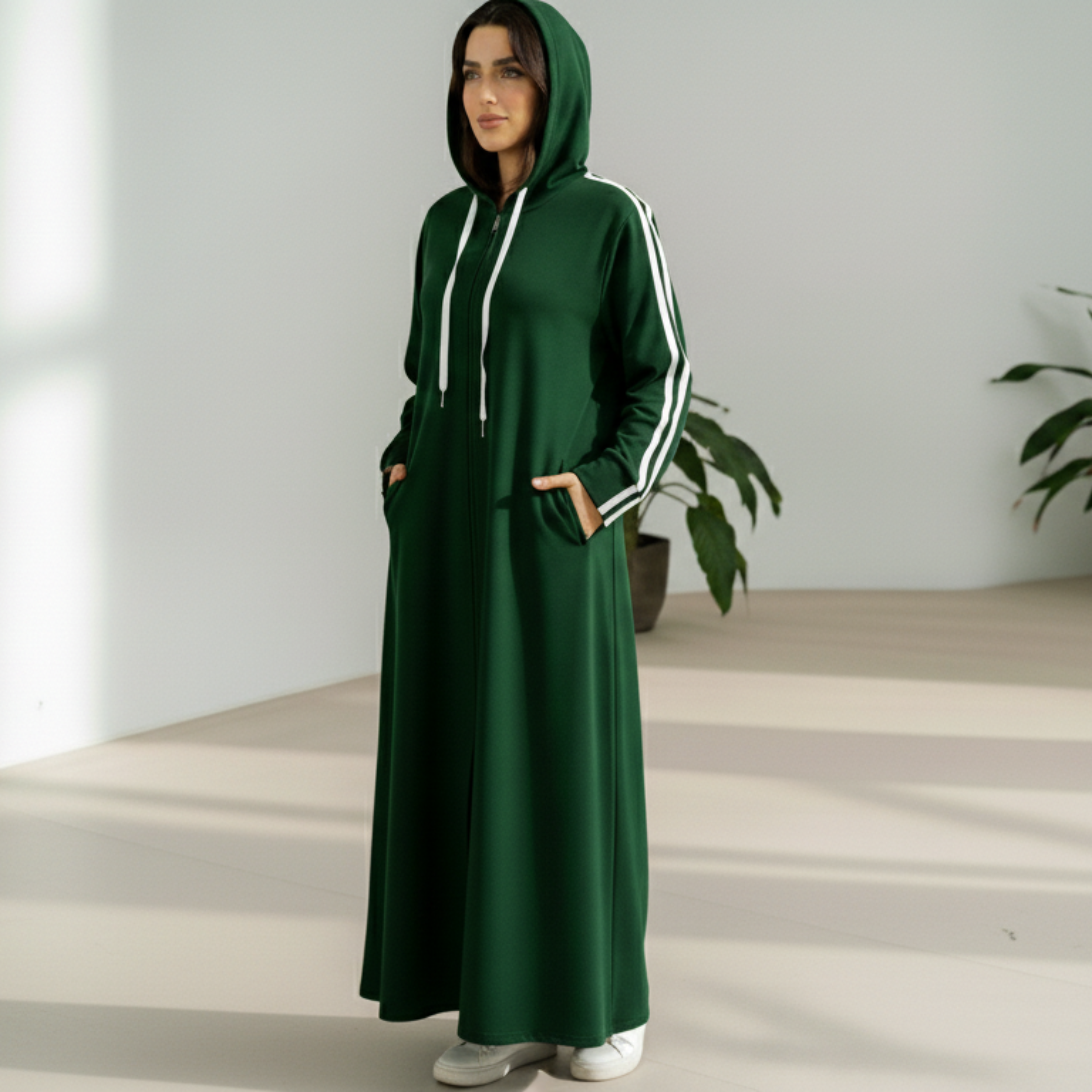 Hoodie Abaya - Dark Green