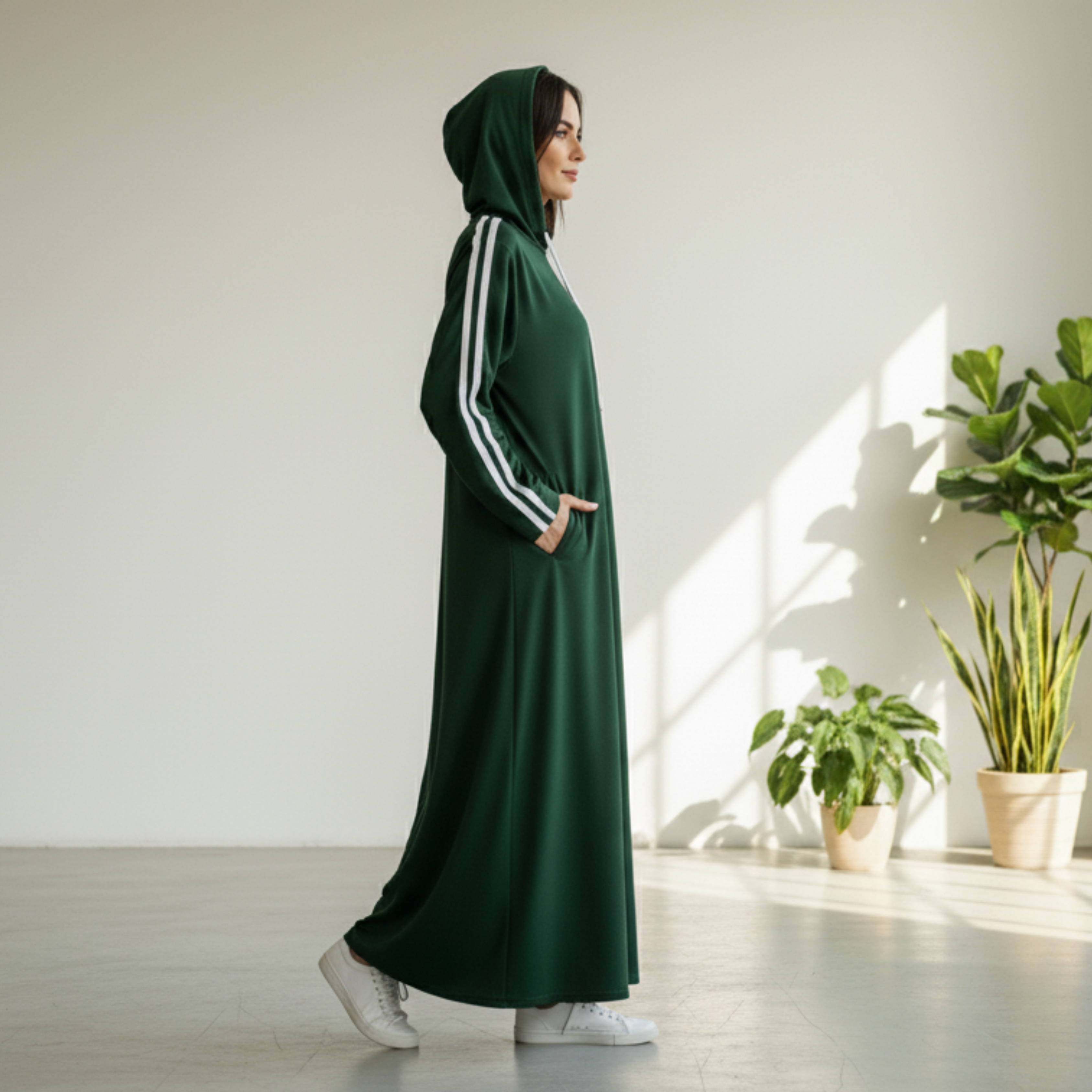 Hoodie Abaya - Dark Green