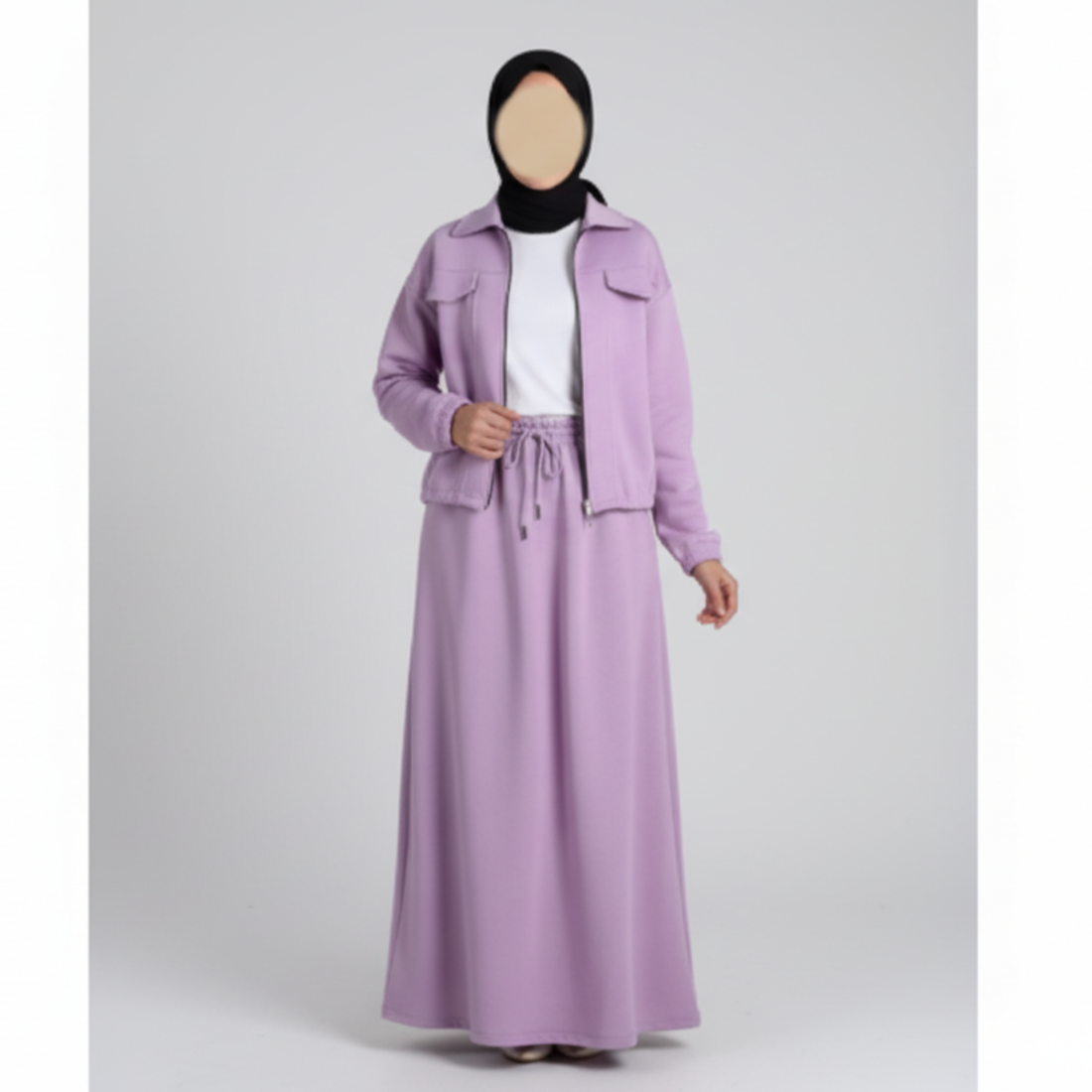 Serenity Fleece Jacket & Skirt Set - Lavender