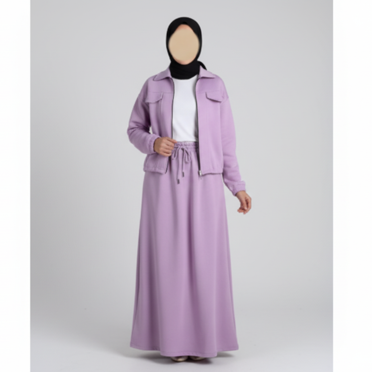 Serenity Fleece Jacket & Skirt Set - Lavender