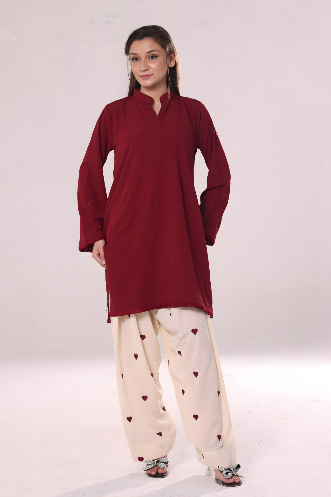 Heart Co ord Set- Red