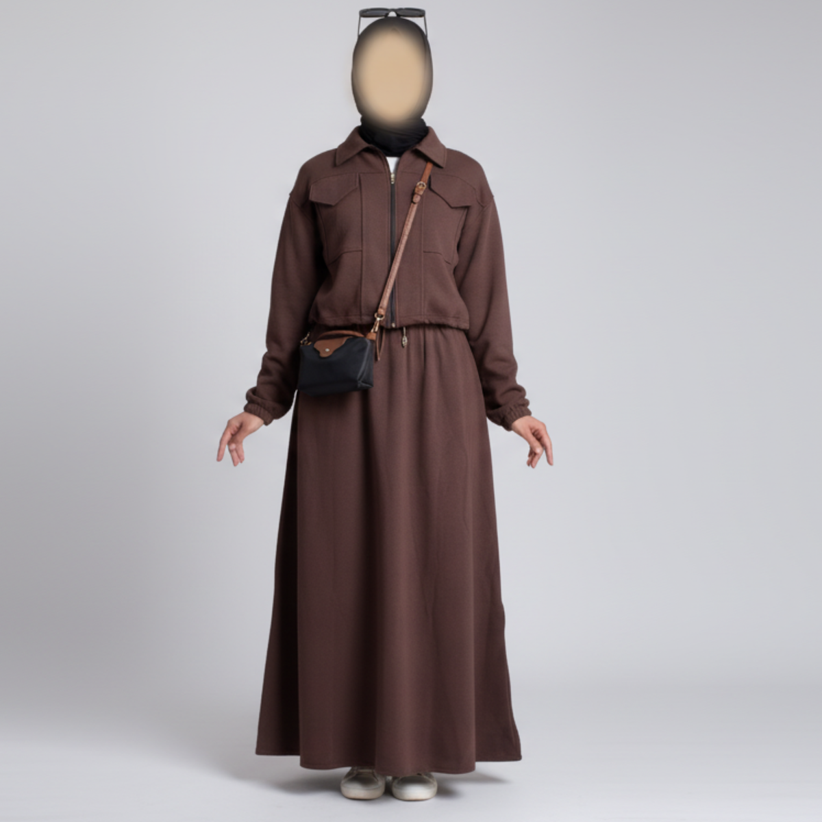 Serenity Fleece Jacket & Skirt Set - Cocoa