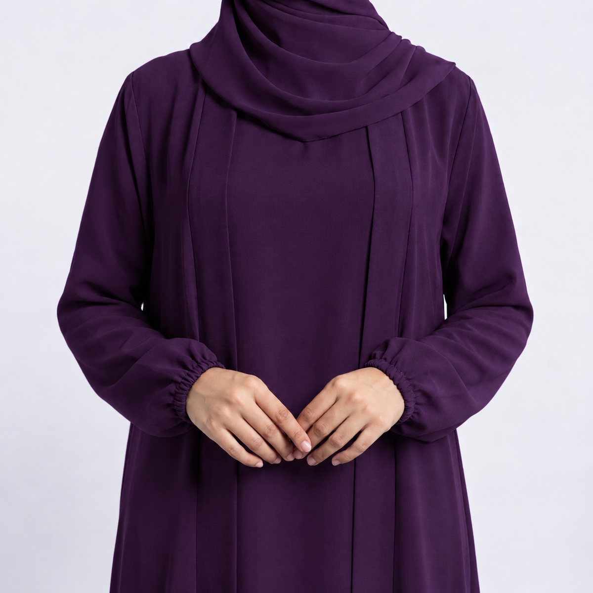 Aira - Kimono Abaya with attached inner - Purple