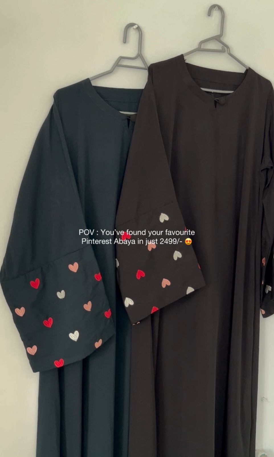 Heart Embroidered Abaya