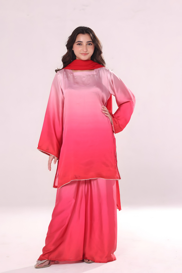 Ombre Co ord Set- Coral