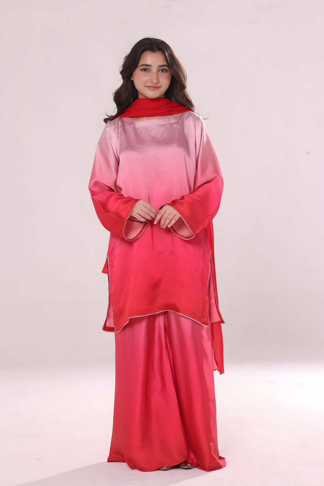 Ombre Co ord Set- Coral