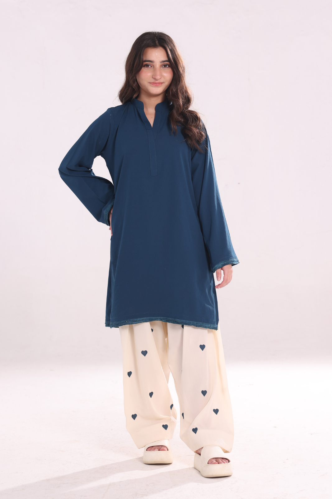 Heart Co ord Set- Blue