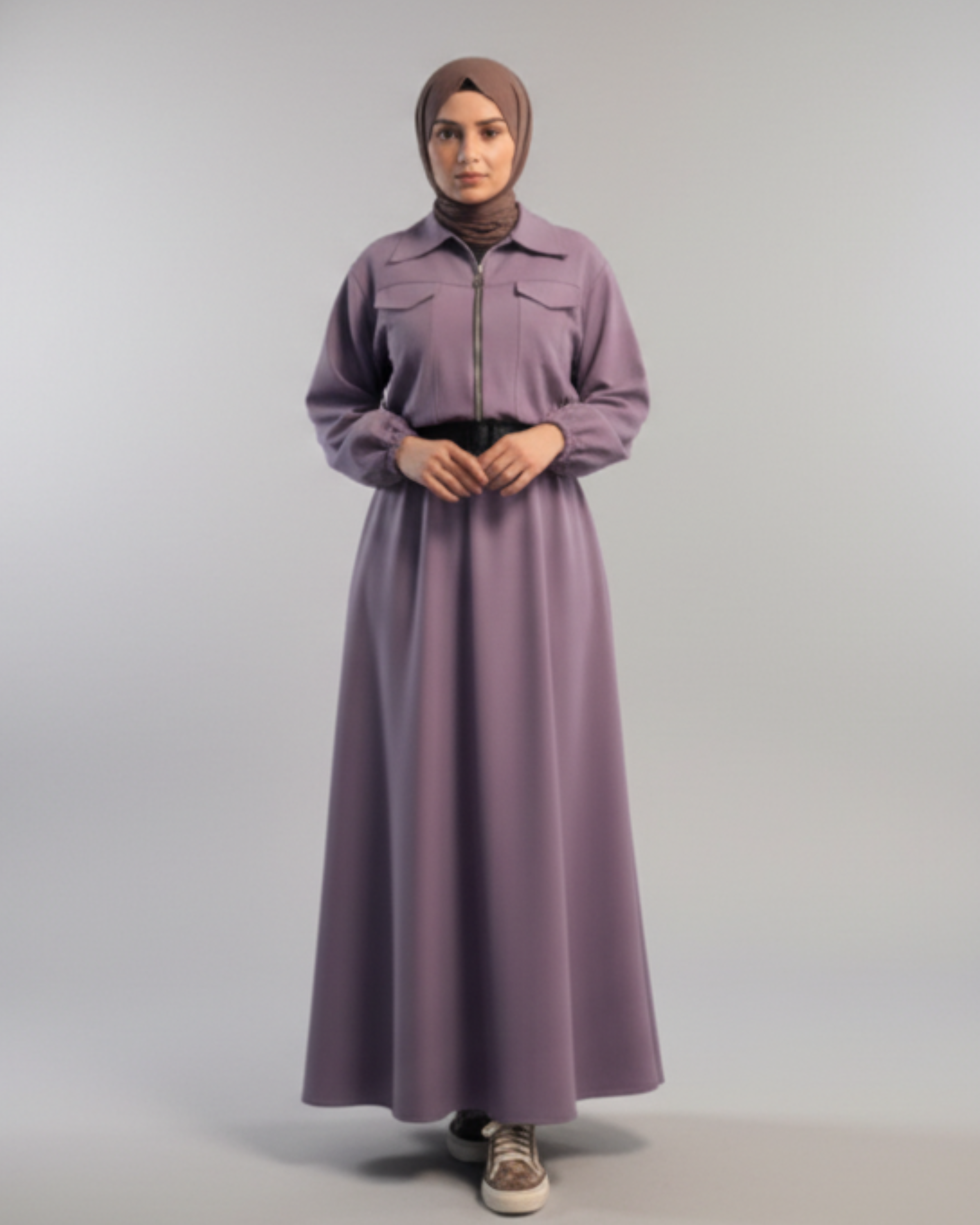 Two-Piece Fleece Modest Set – Lilac