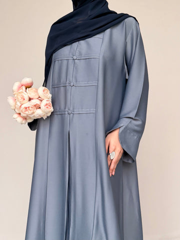 Liora - Pleated Abaya - Ice Blue