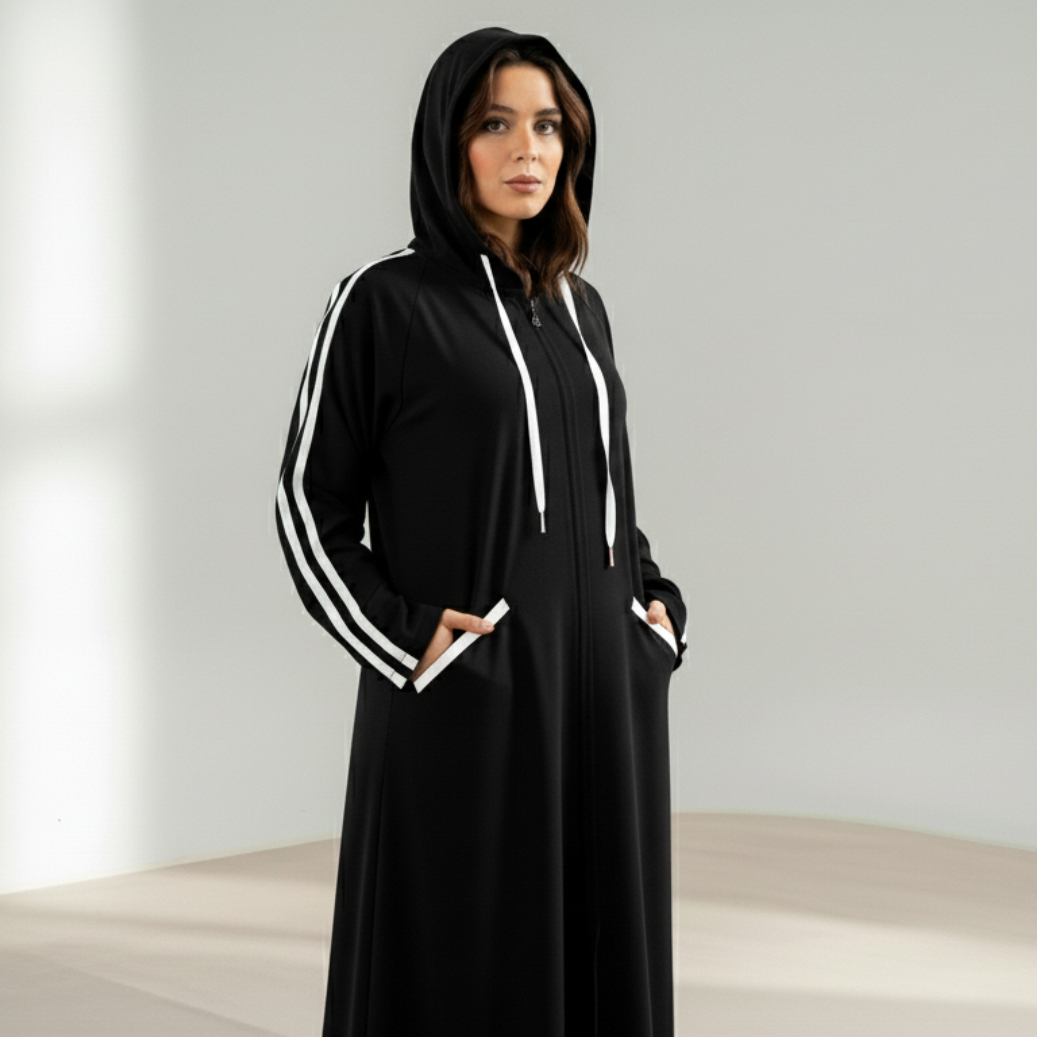Hoodie Abaya - BLACK