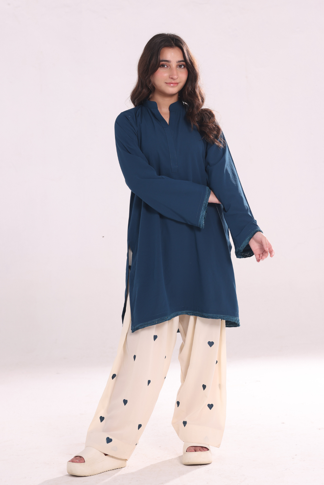 Heart Co ord Set- Blue
