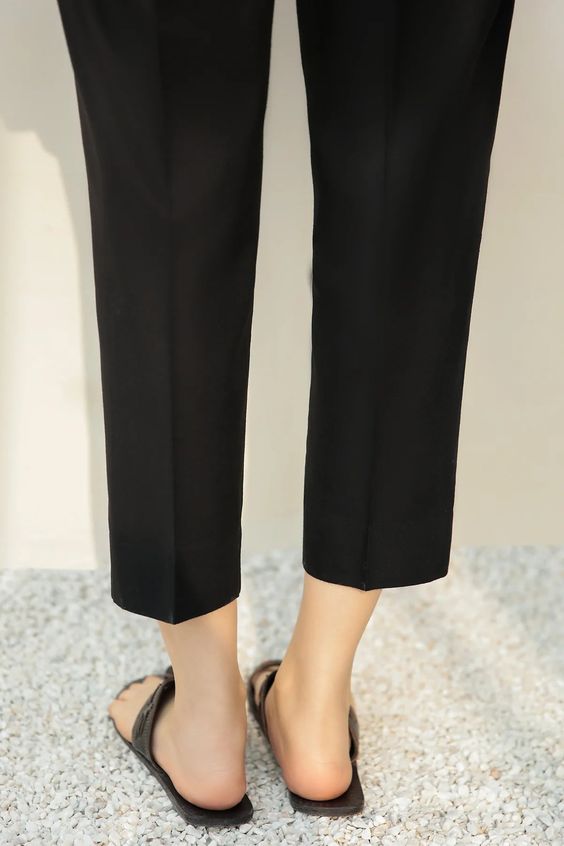 Straight Trousers For Women In Cotton