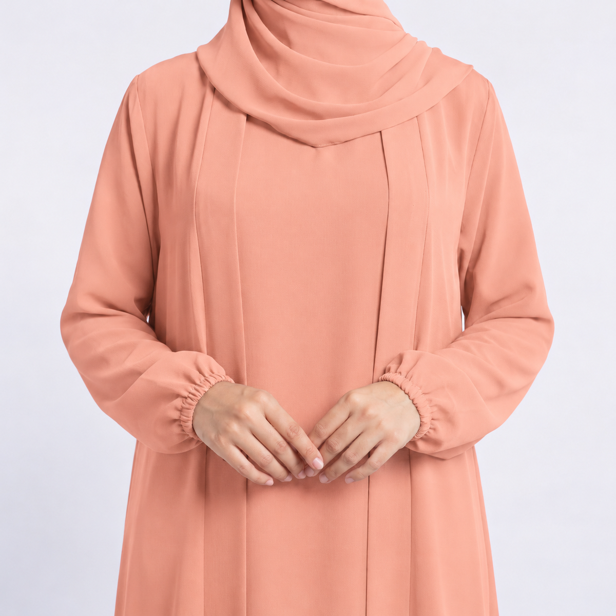 Aira - Kimono Abaya with attached inner - Soft Rose