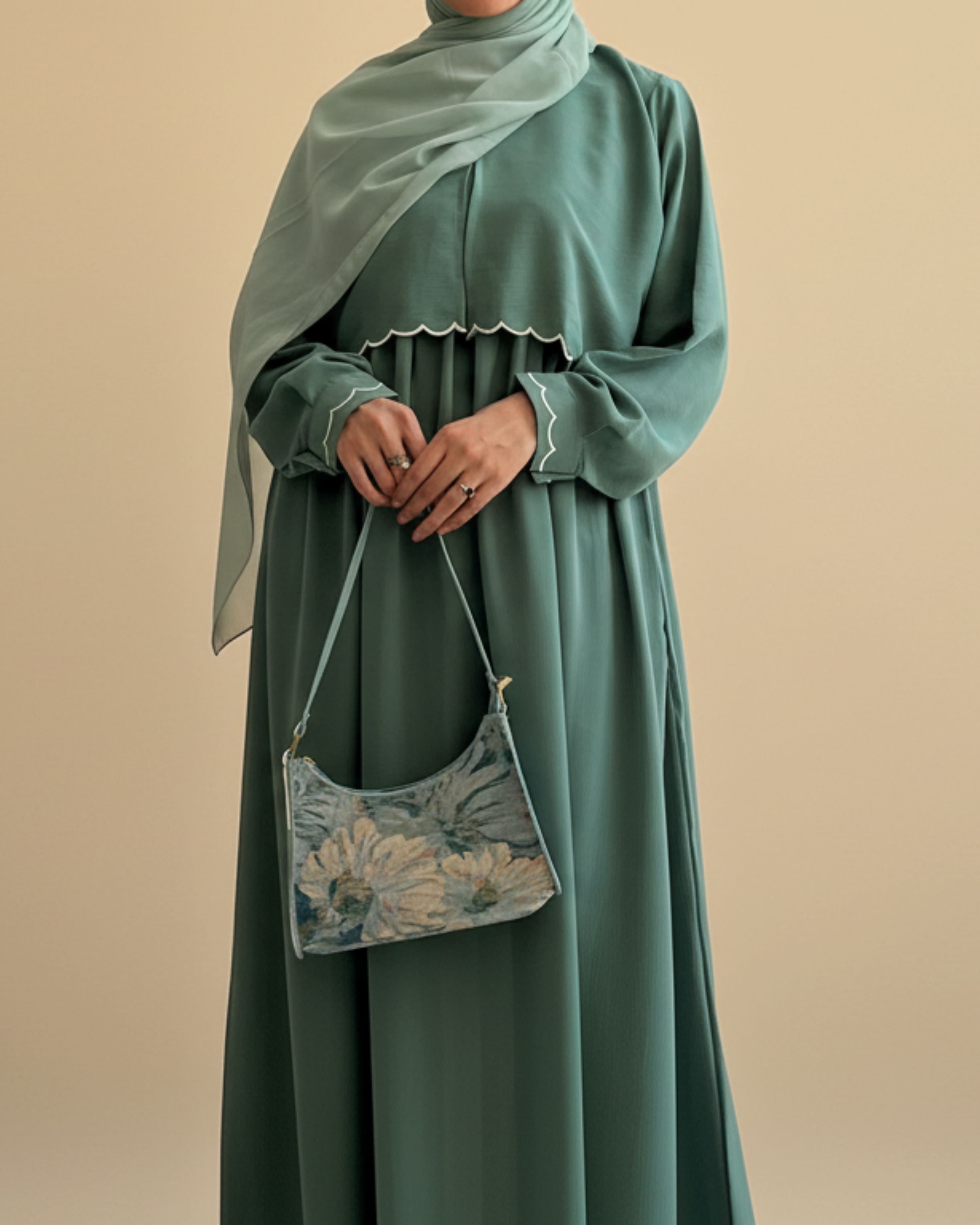 AYLIN - Cutwork Elegance Dress - Emerald