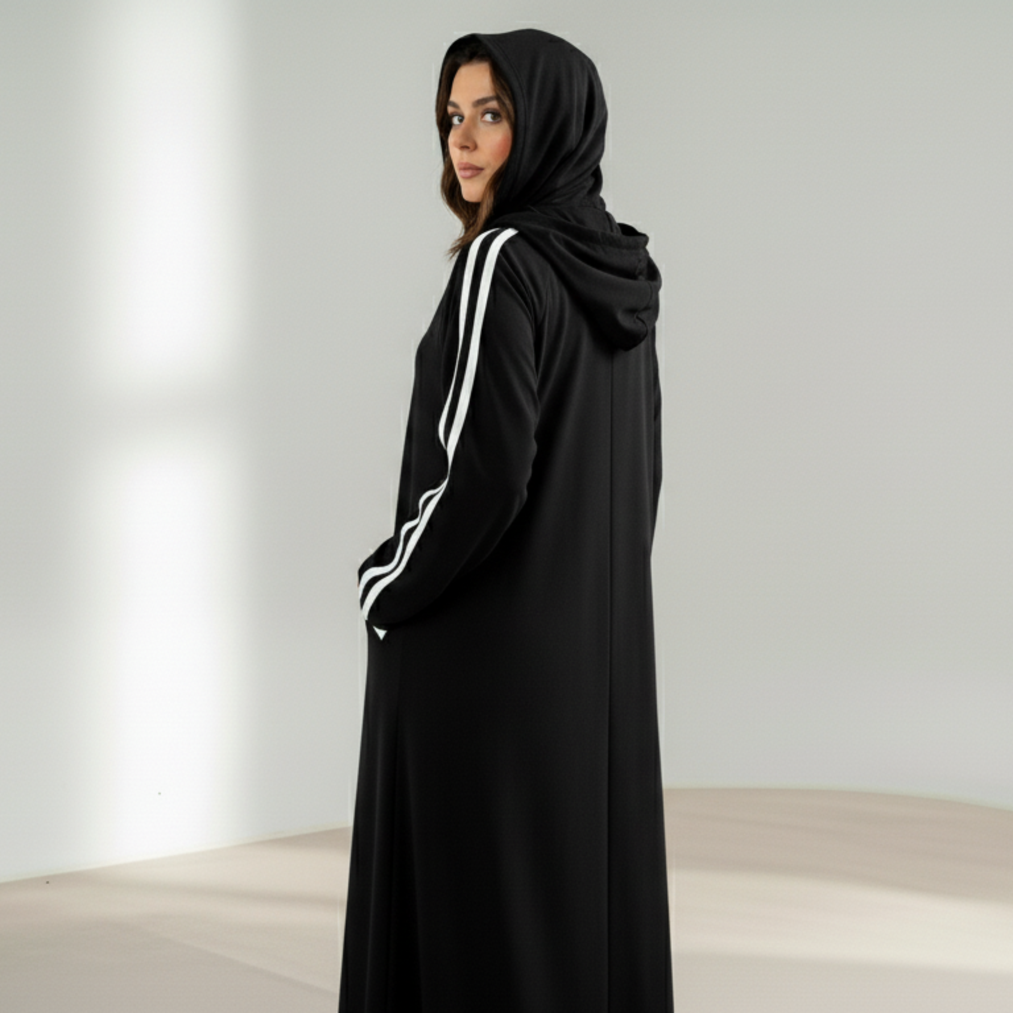 Hoodie Abaya - BLACK