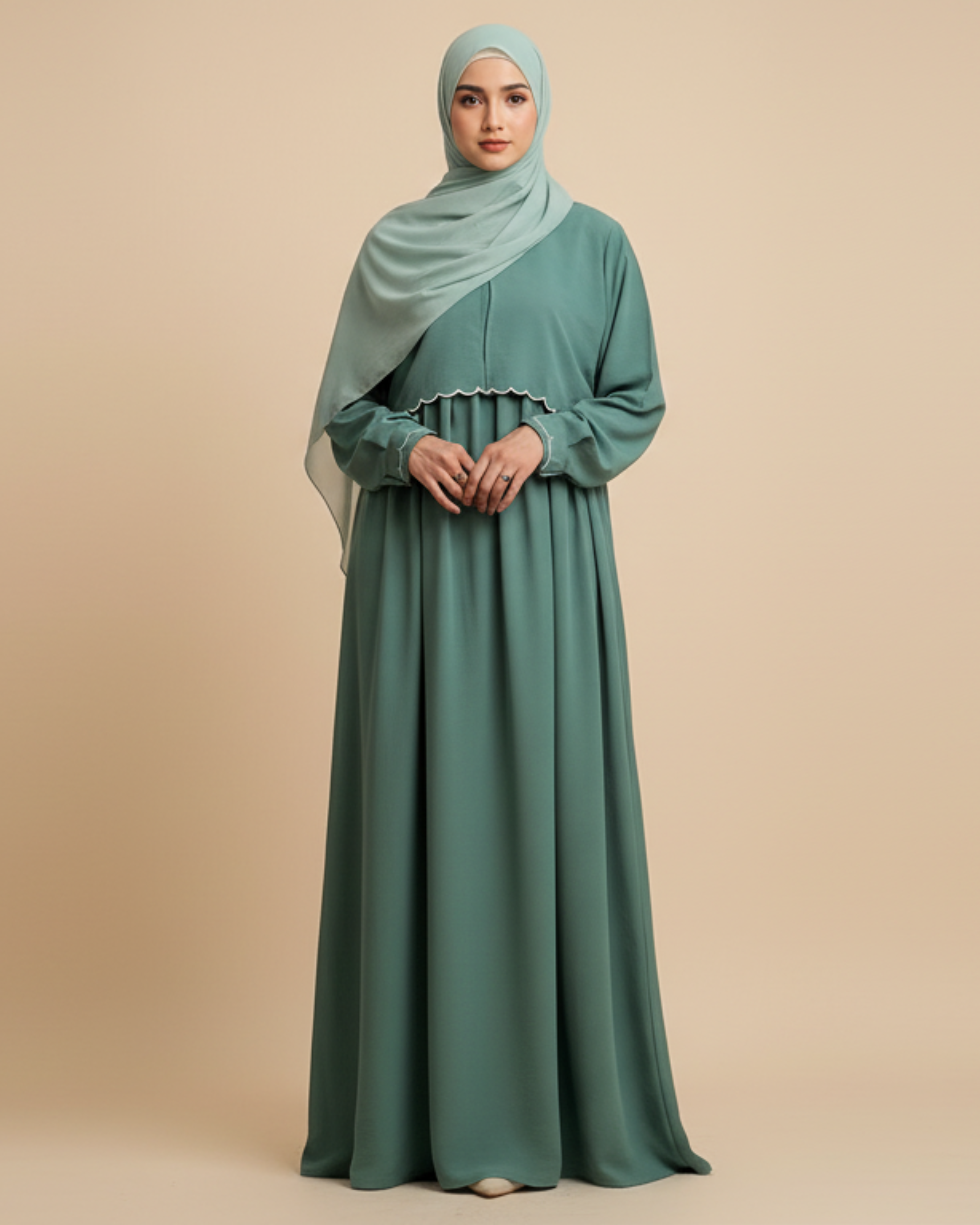 AYLIN - Cutwork Elegance Dress - Emerald