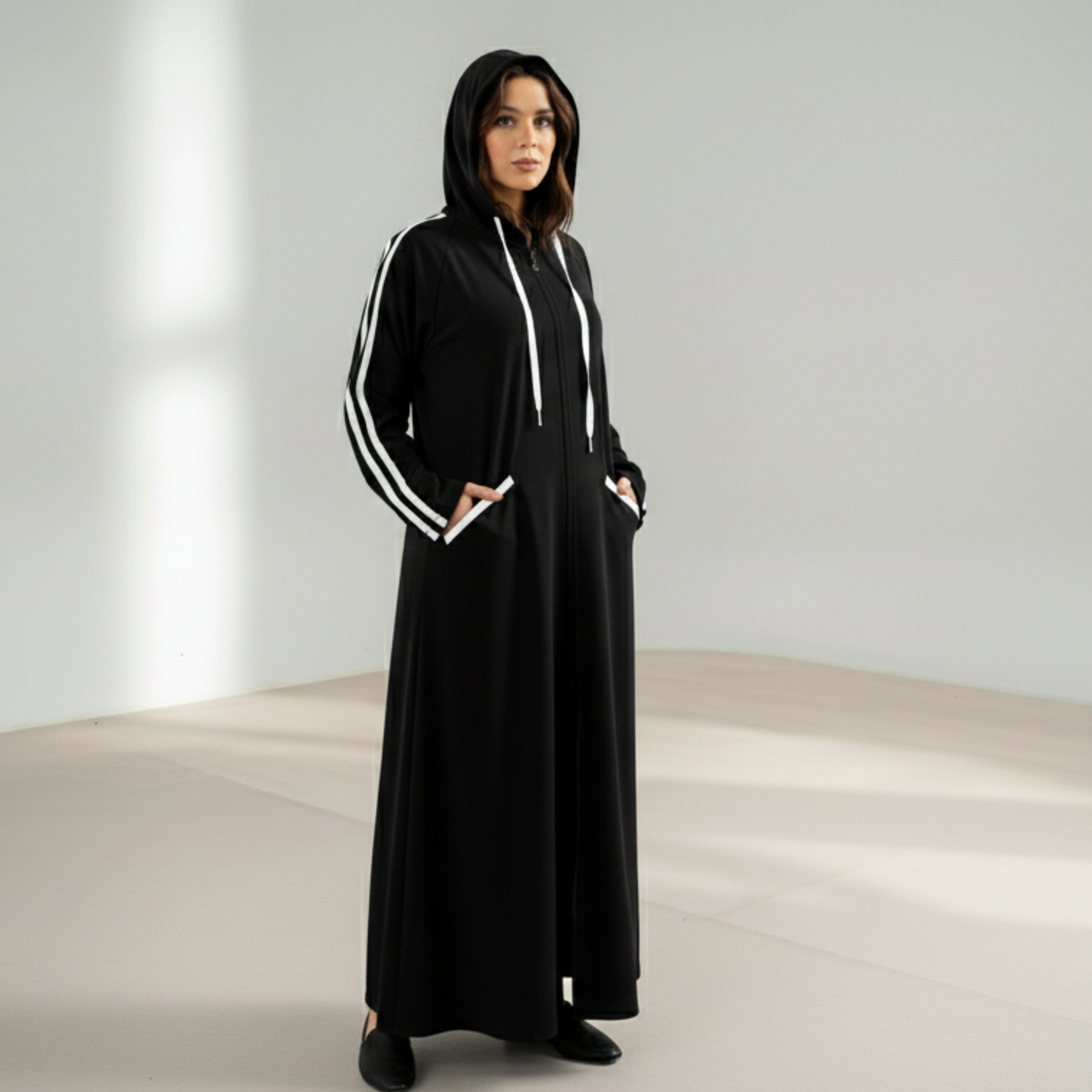 Hoodie Abaya - BLACK