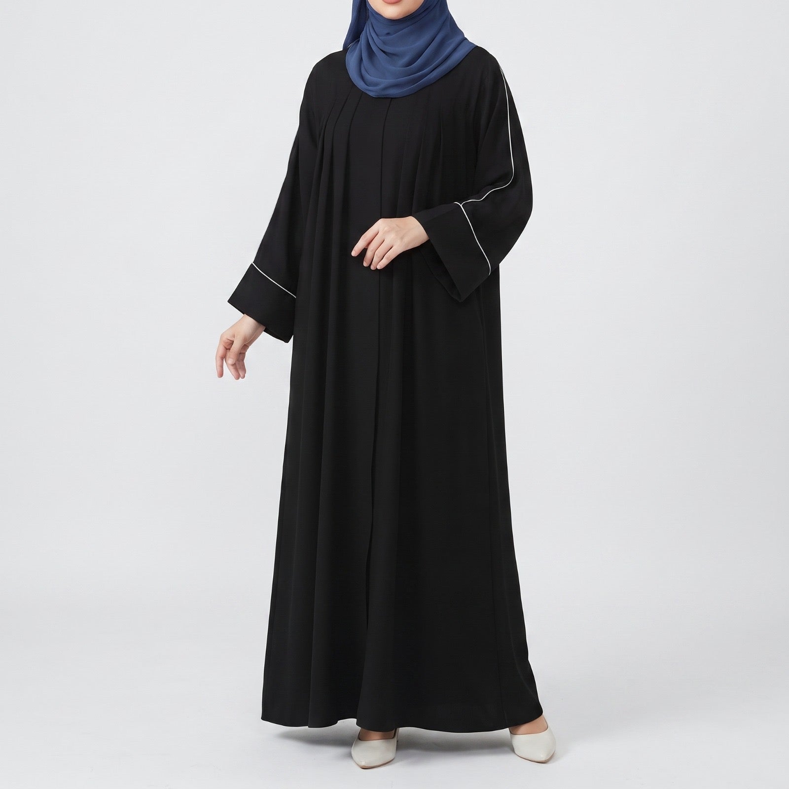 Sable - Front Pleated Abaya- Black