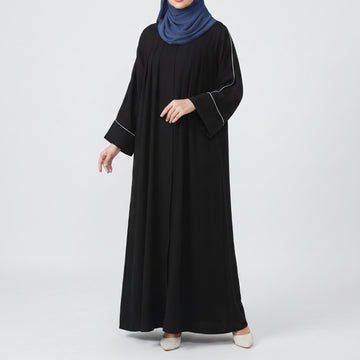 Sable - Front Pleated Abaya- Black