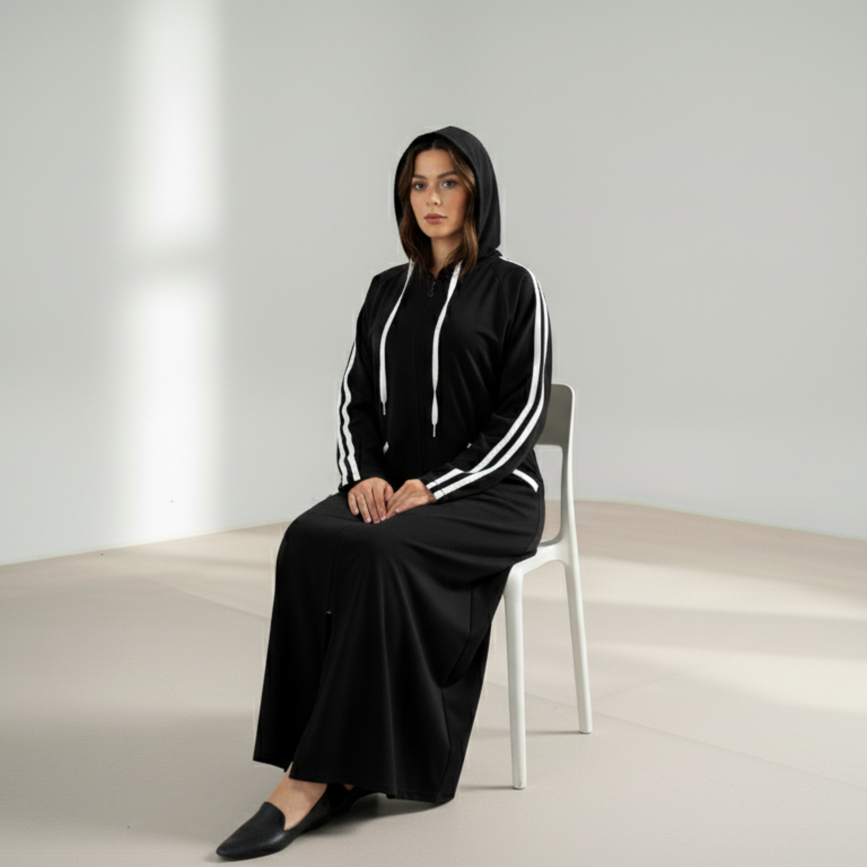 Hoodie Abaya - BLACK