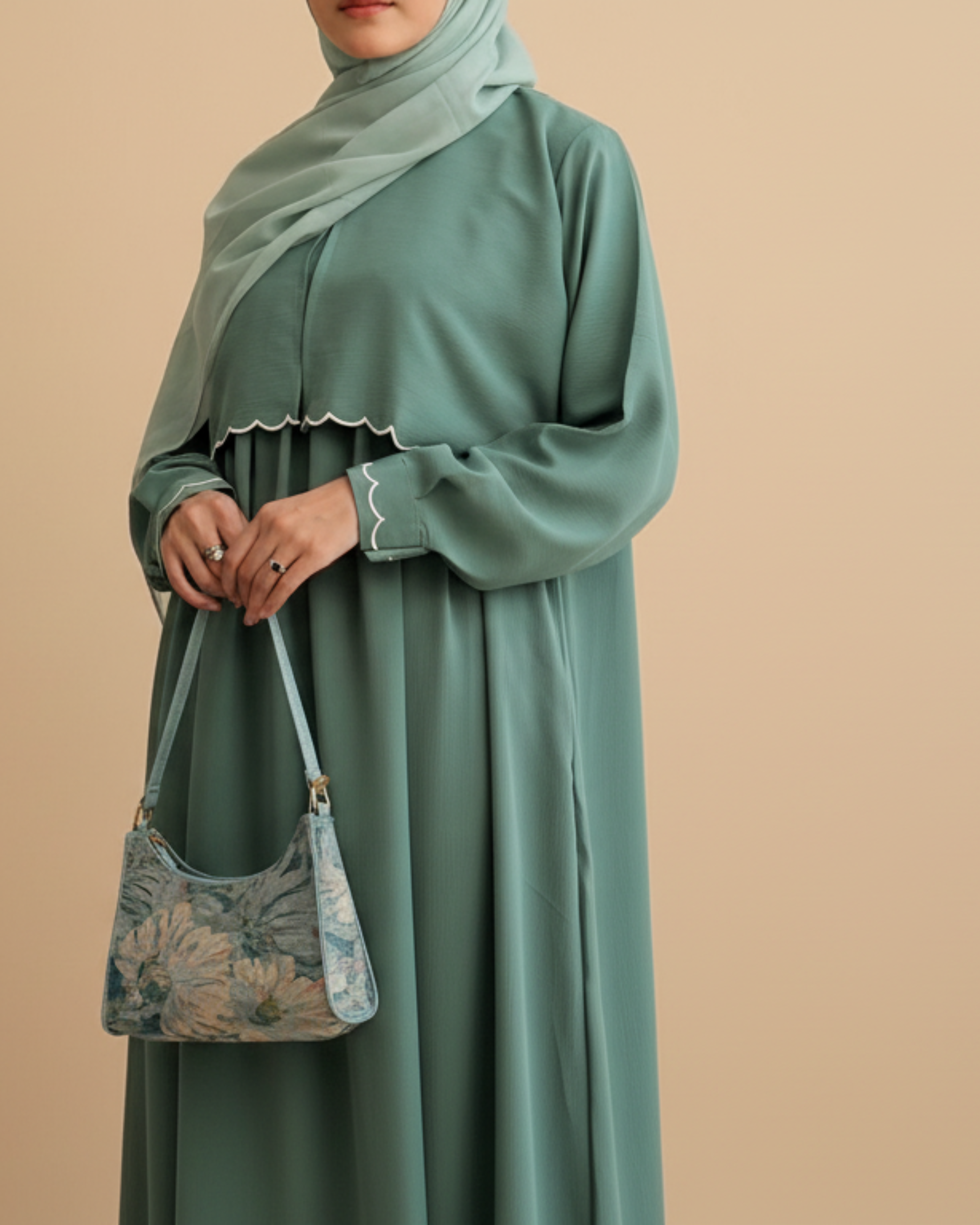 AYLIN - Cutwork Elegance Dress - Emerald